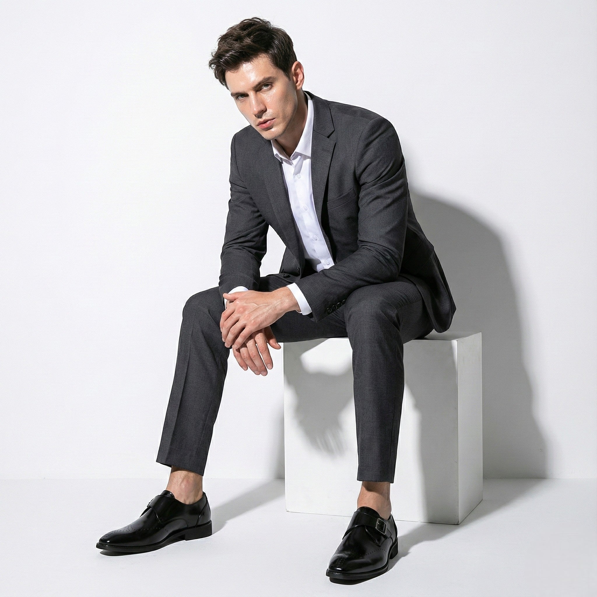 David - Men's Classic Formal Dress Shoes with Polished Finish - Shoes - Black - Jones & Smith