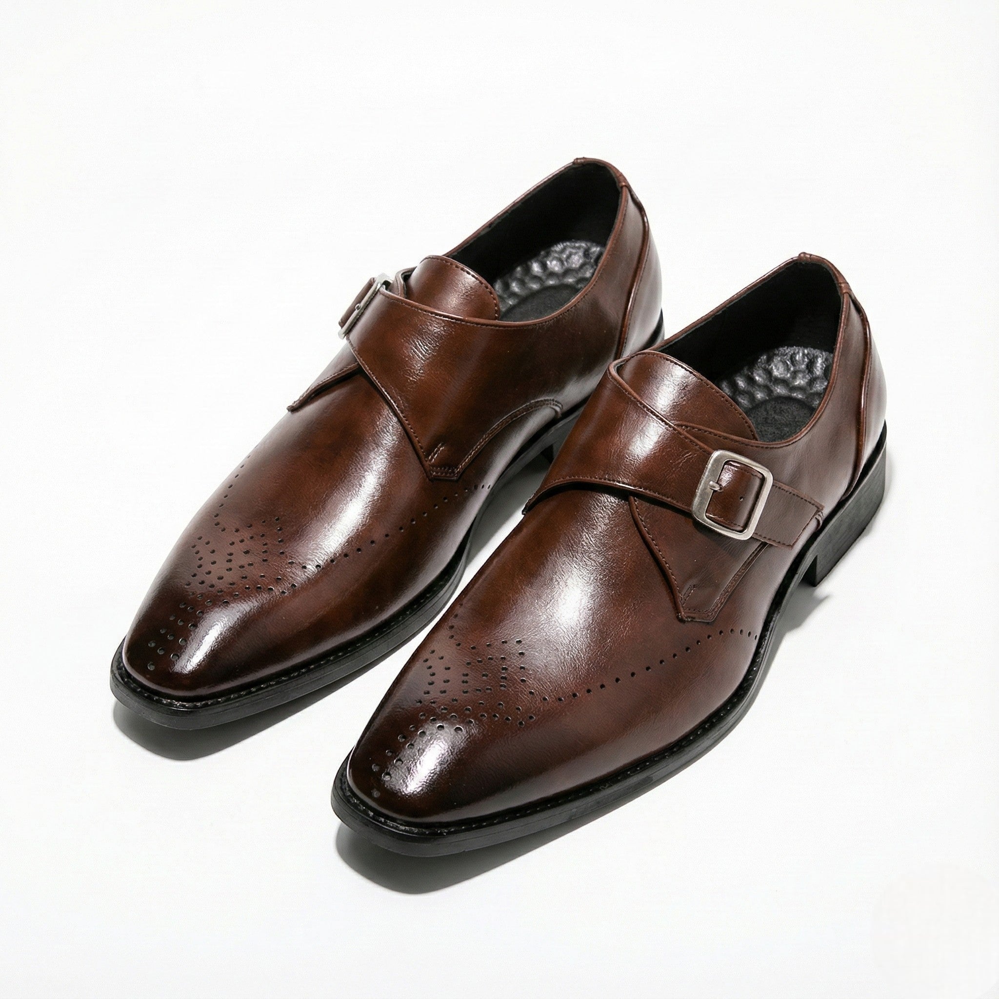 David - Men's Classic Formal Dress Shoes with Polished Finish - Shoes - Brown - Jones & Smith