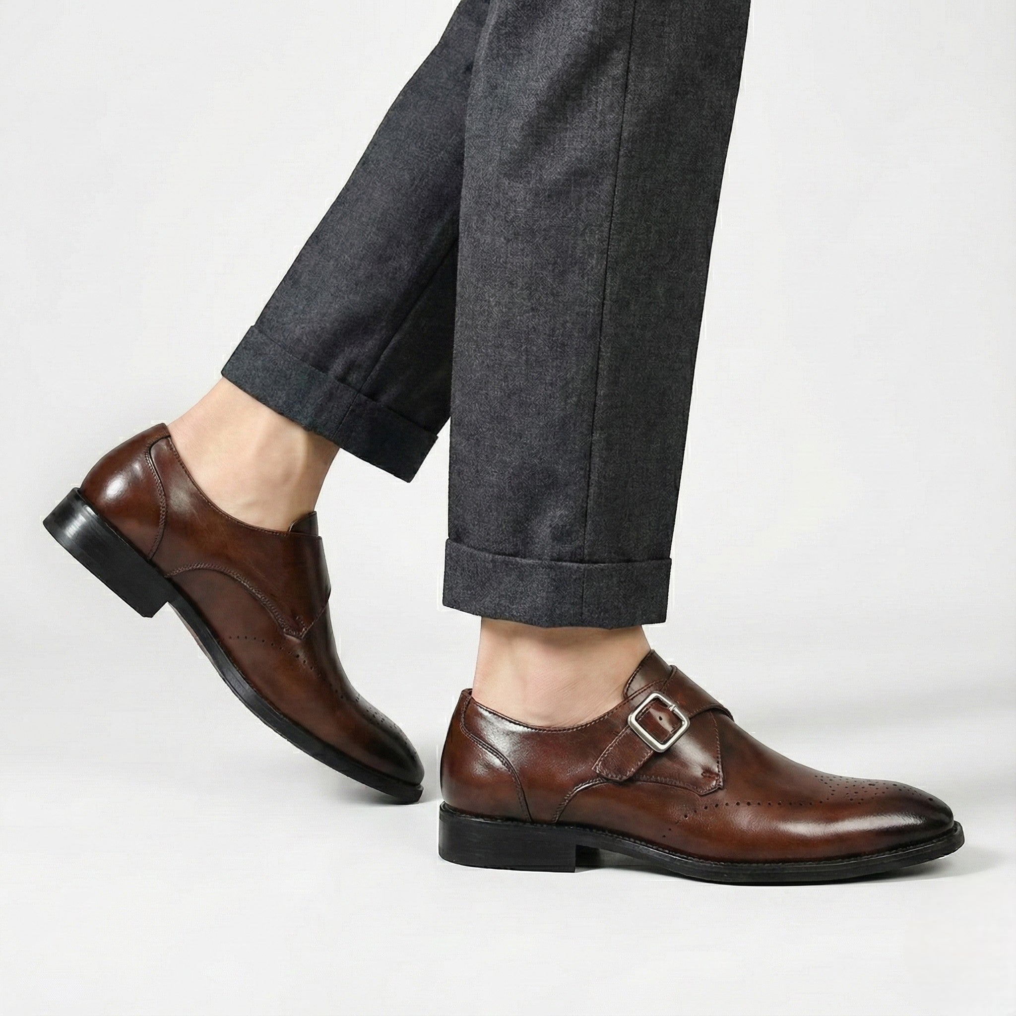 David - Men's Classic Formal Dress Shoes with Polished Finish - Shoes - Brown - Jones & Smith