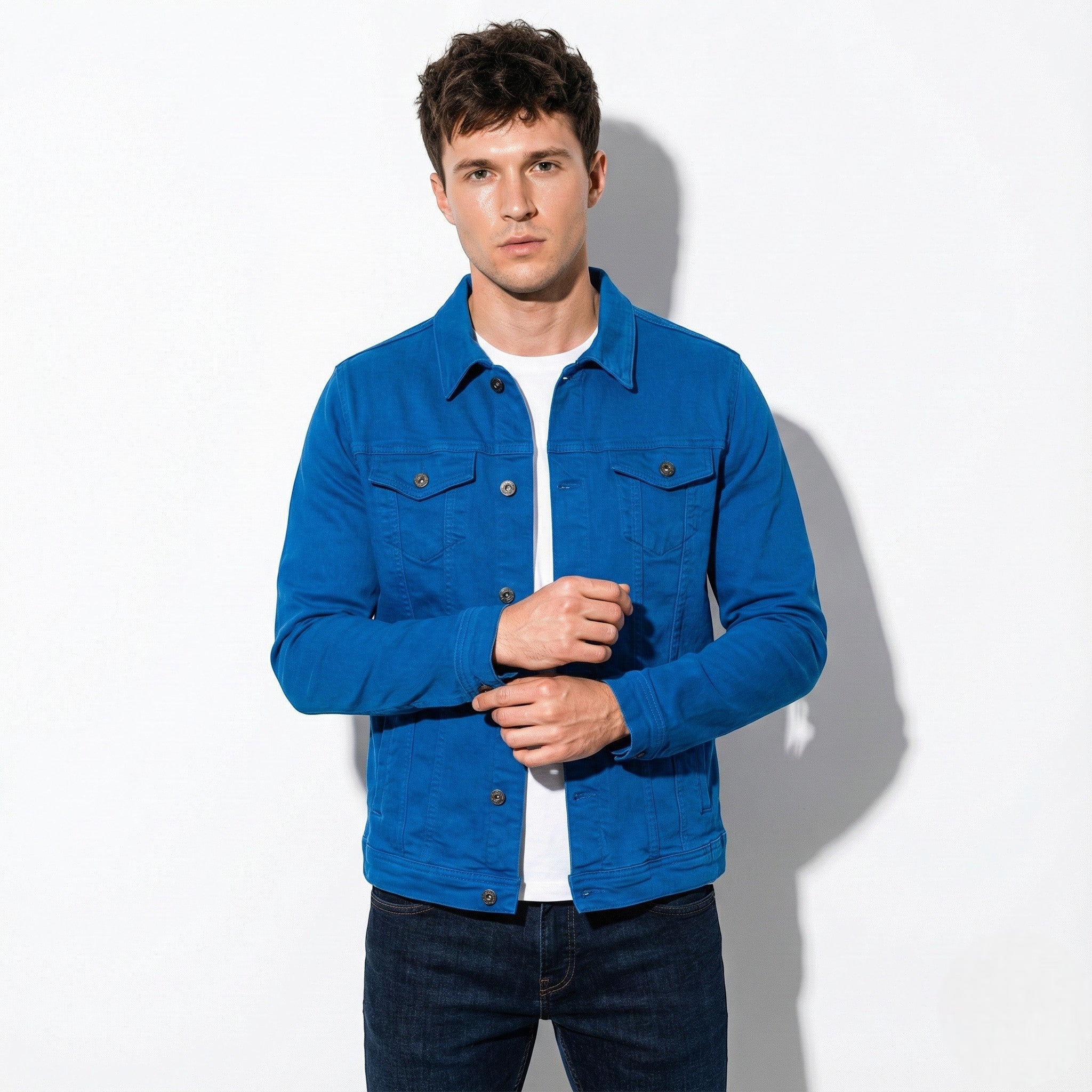 Dominic - Men's Trucker Jacket - Jackets & Coats - Blue - Jones & Smith