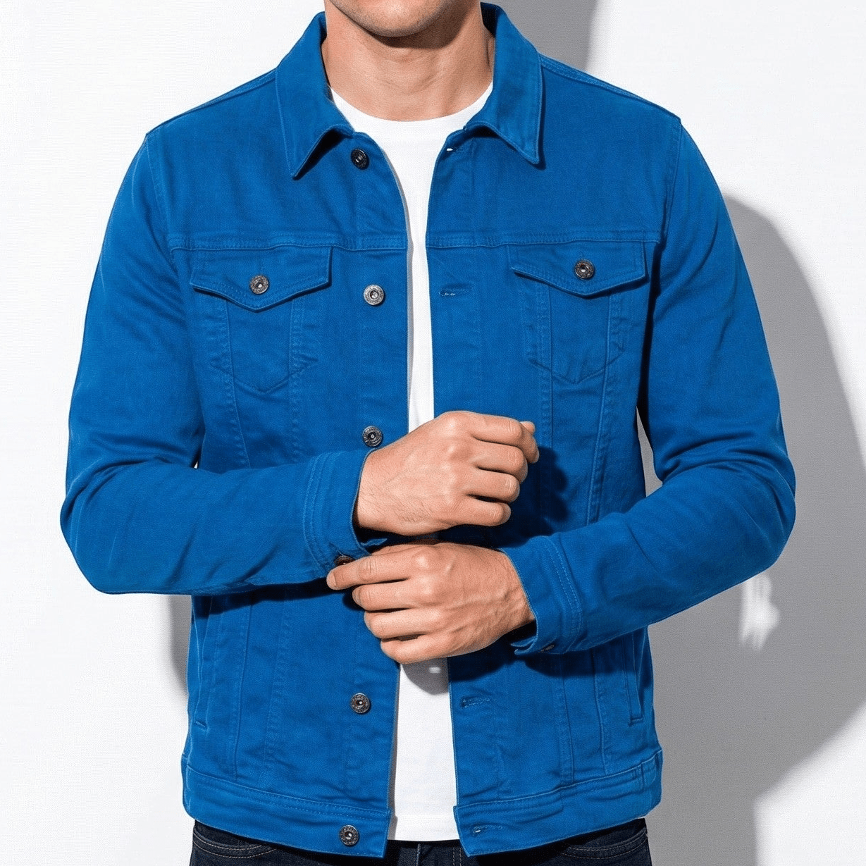Dominic - Men's Trucker Jacket - Jackets & Coats - Blue - Jones & Smith