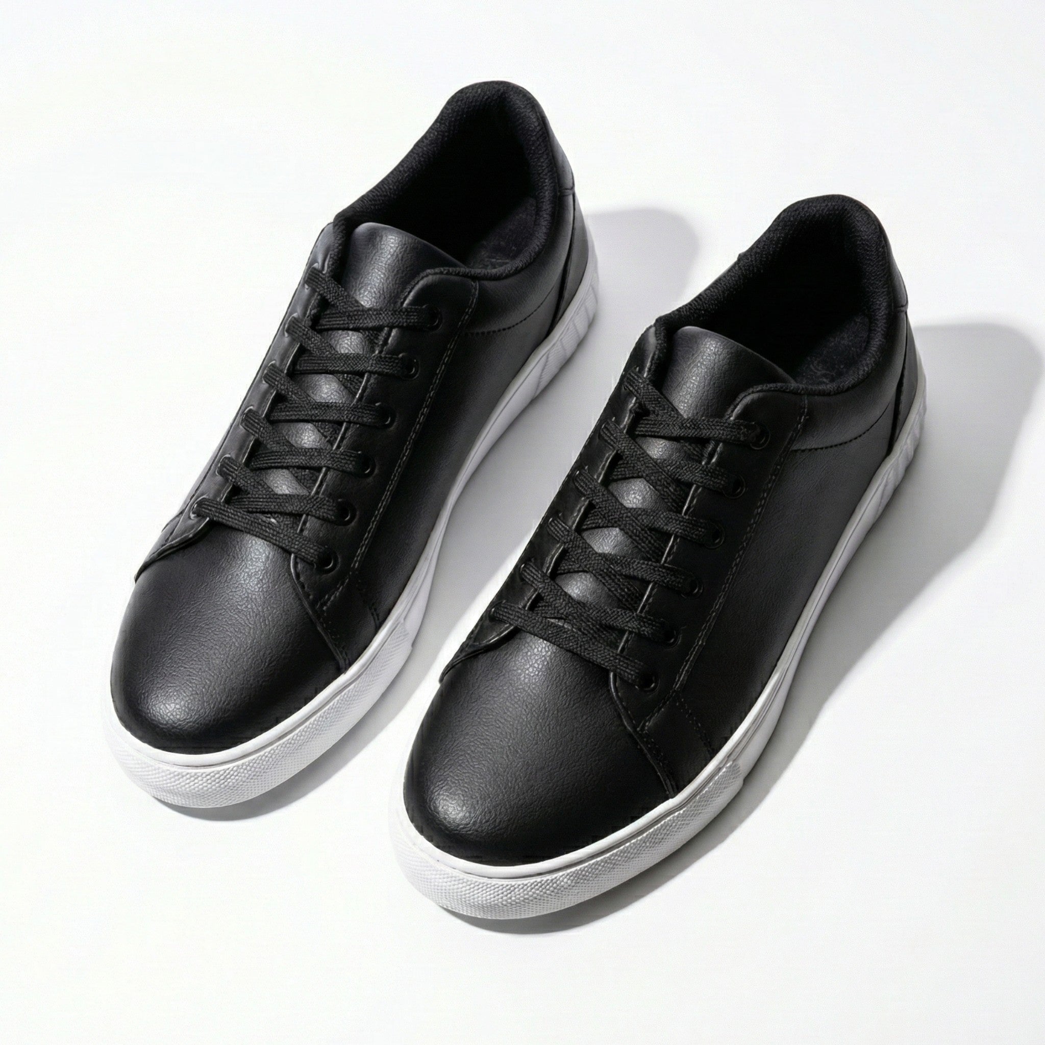 Edward - Men's Leather Low - Top Sneakers - Shoes - Black - Jones & Smith