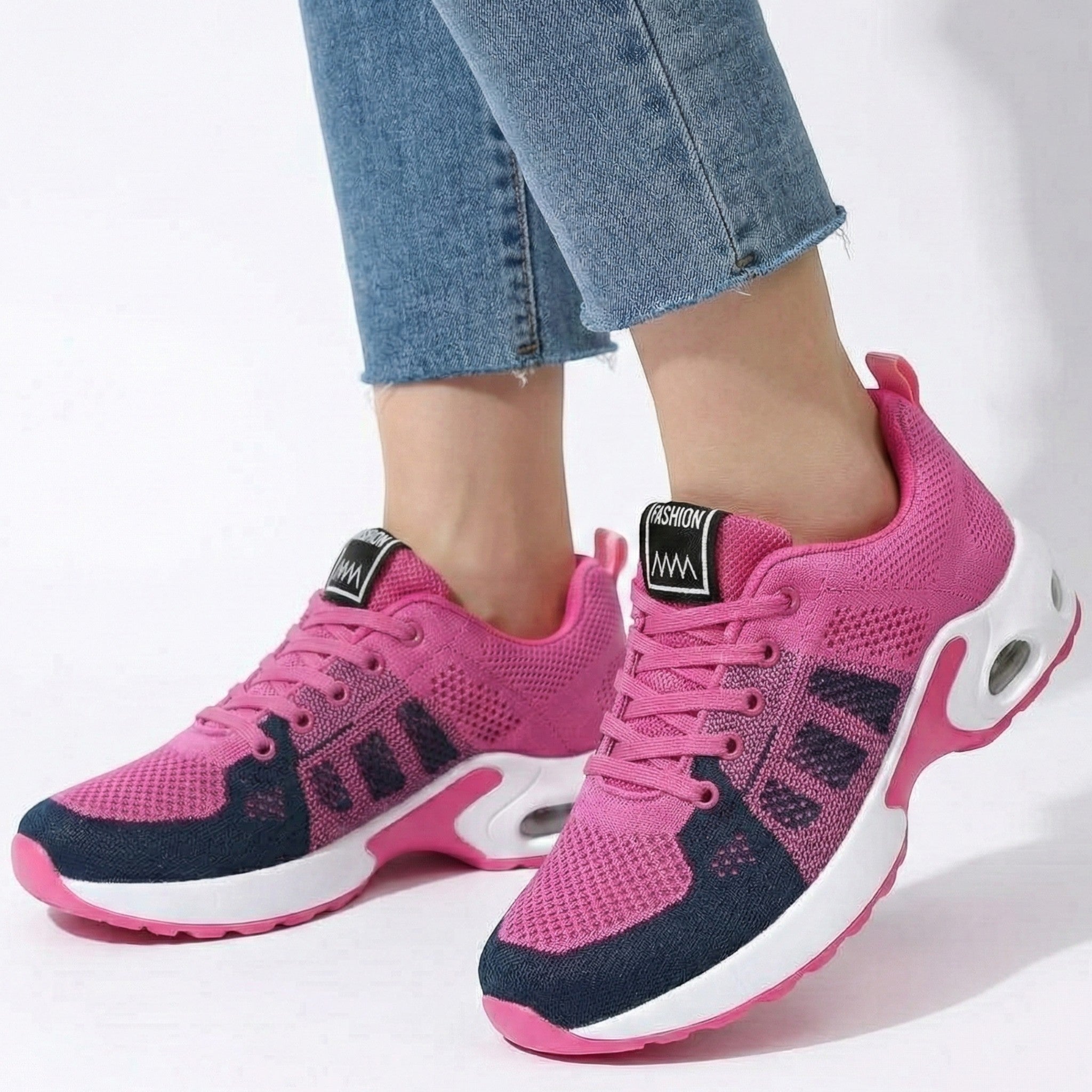 Eleanor - Women's Lightweight Walking Shoes with Air Cushion - Shoes - Pink - Jones & Smith