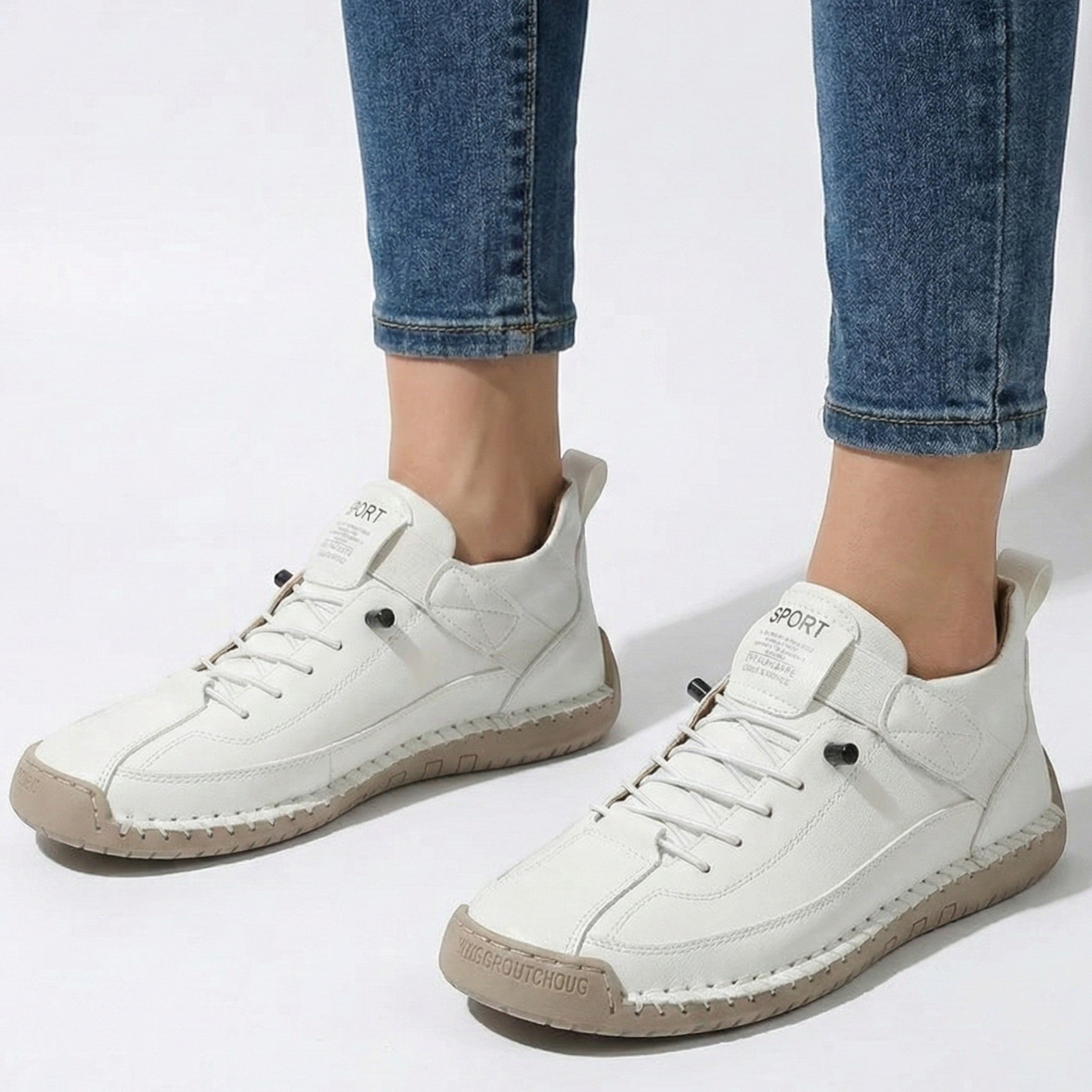 Elodie - Women's Lightweight Trainers - Shoes - White - Jones & Smith