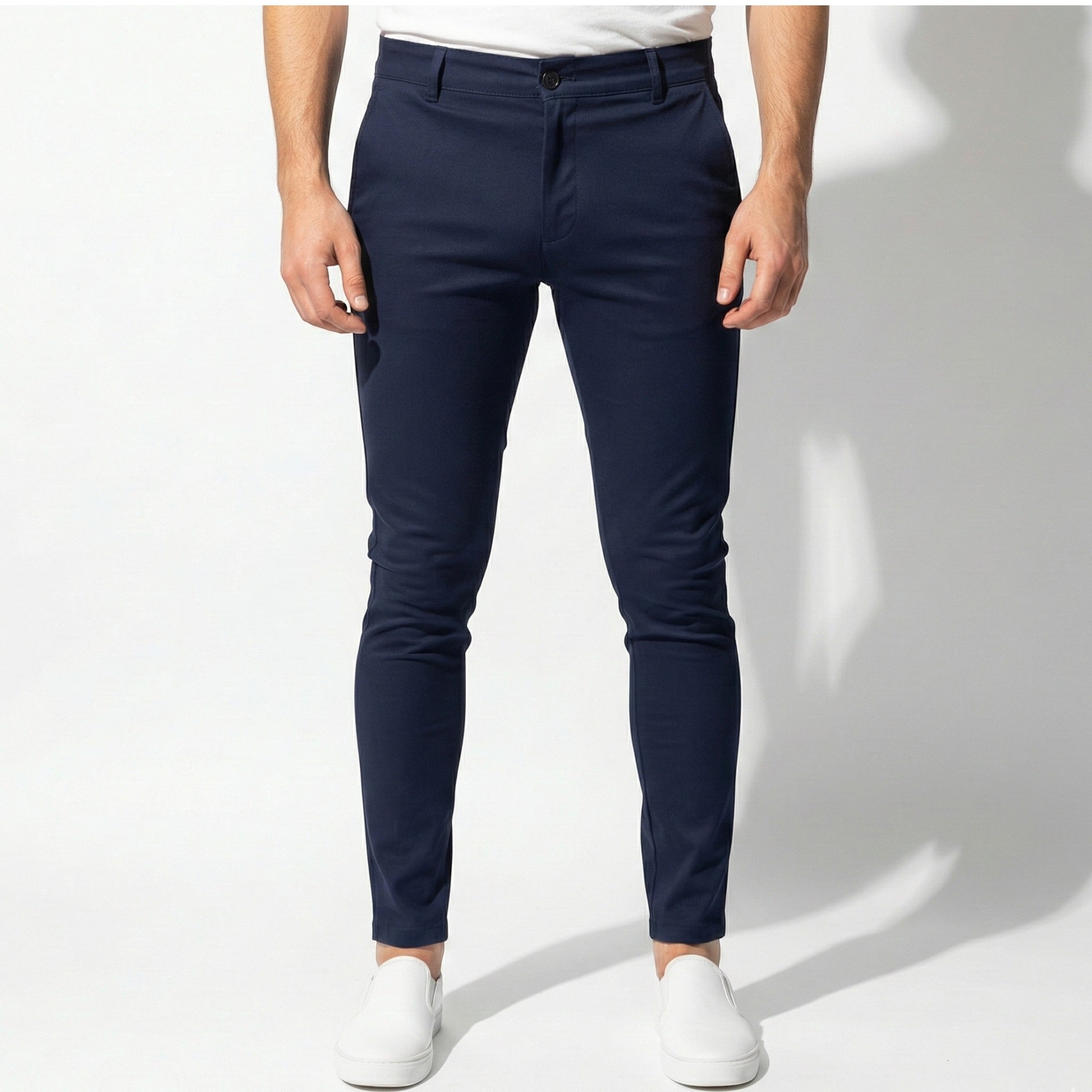 Ethan - Men's Comfortable Tailored Fit Trousers - Trouser - Navy Blue - Jones & Smith
