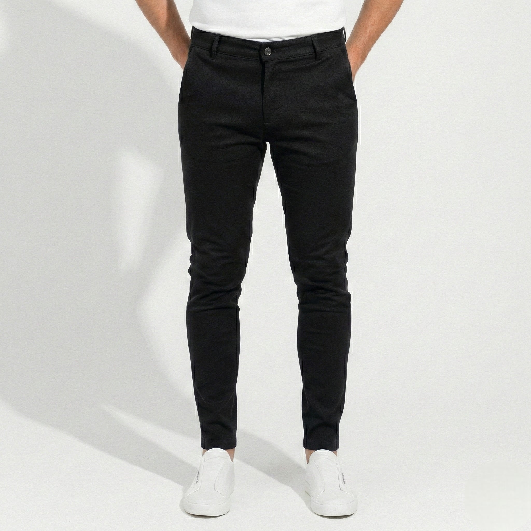 Ethan - Men's Comfortable Tailored Fit Trousers - Trouser - Black - Jones & Smith