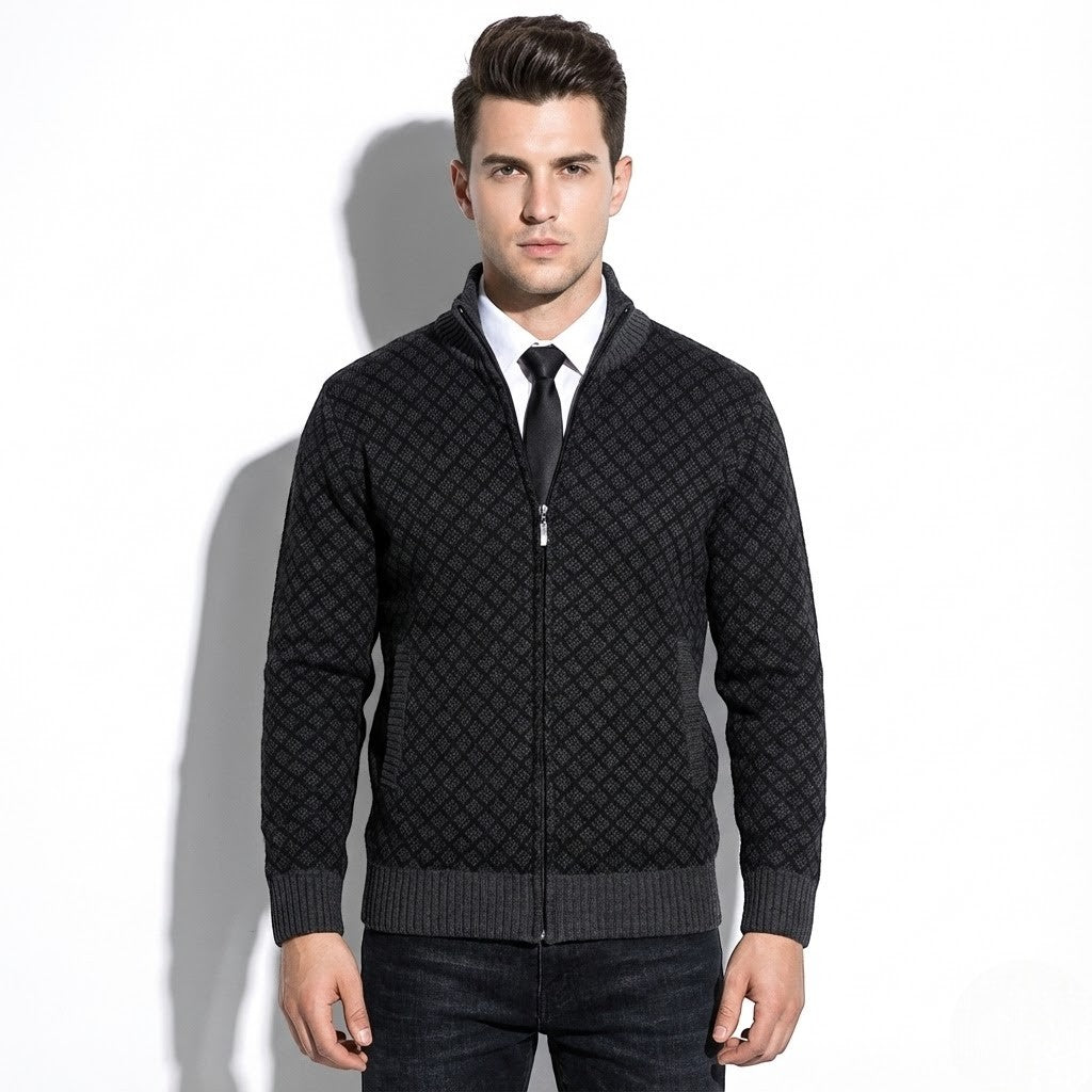 Étienne – Men’s Wool Cardigan - Cardigans - Black - Jones & Smith