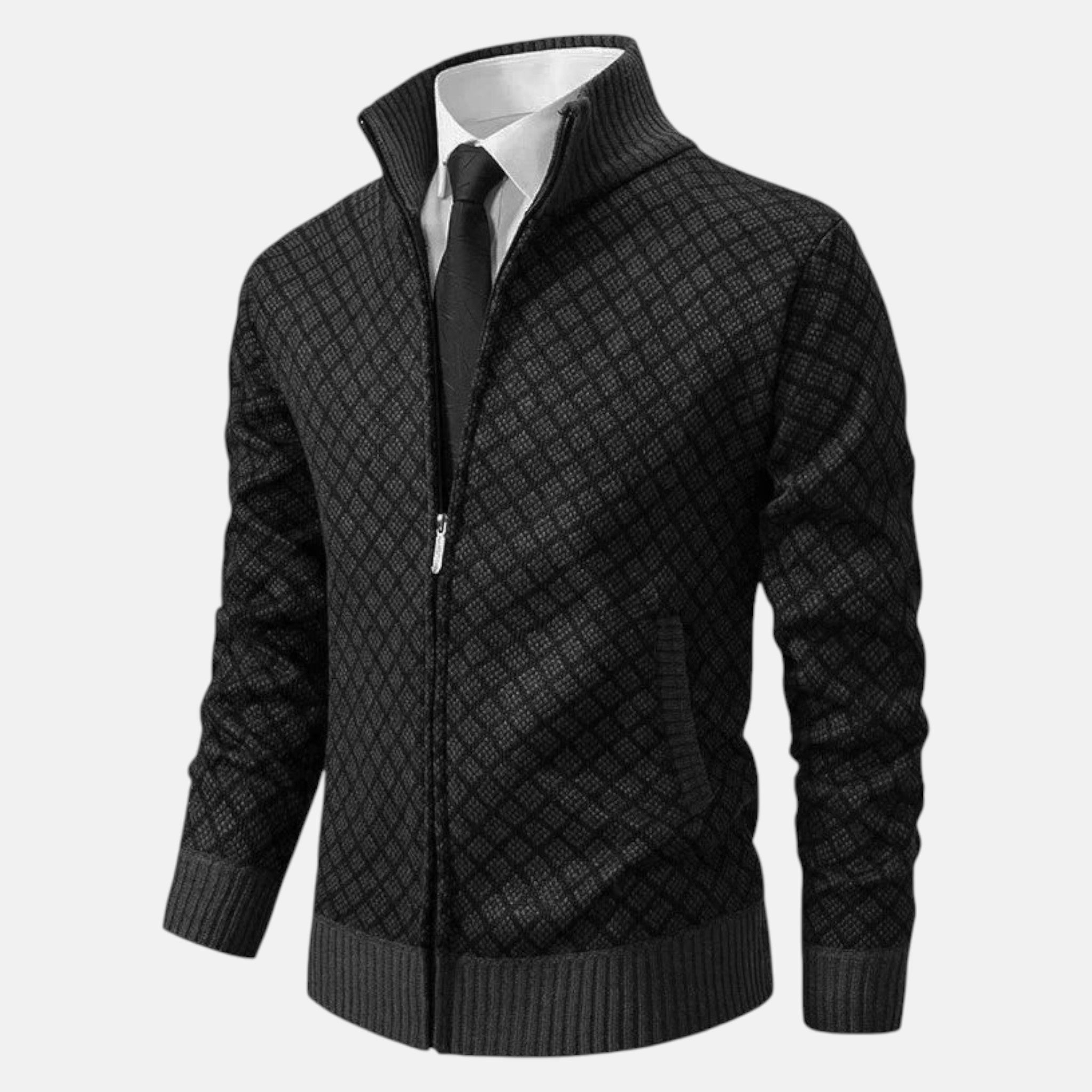 Étienne – Men’s Wool Cardigan - Cardigans - Black - Jones & Smith