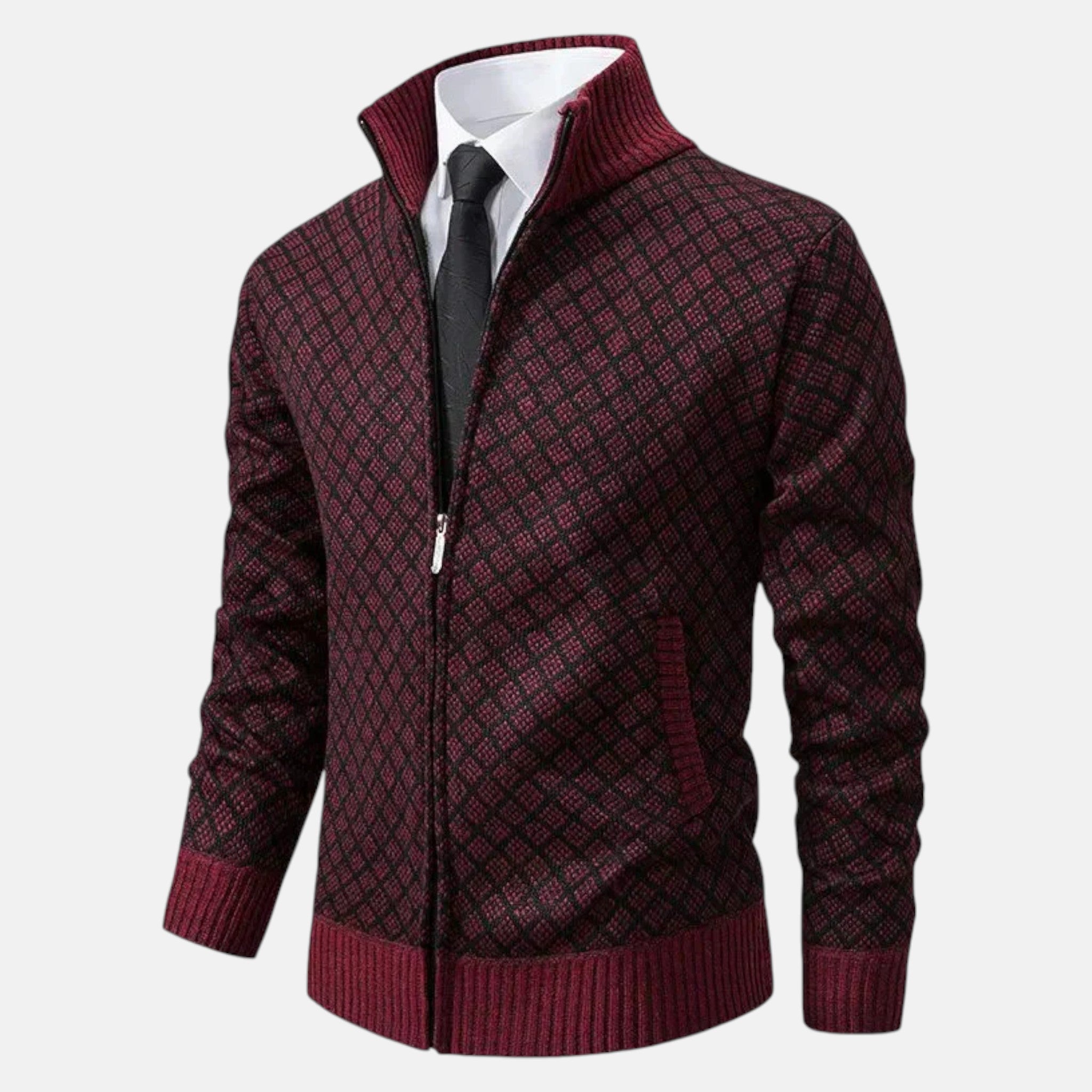 Étienne – Men’s Wool Cardigan - Cardigans - Red - Jones & Smith