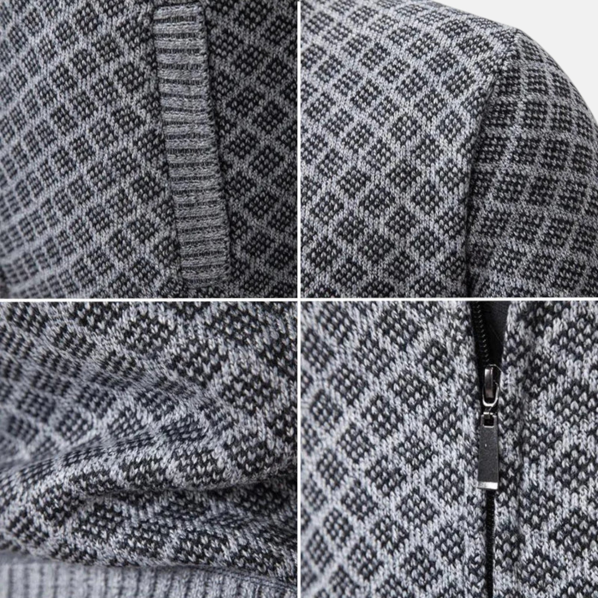 Étienne – Men’s Wool Cardigan - Cardigans - Grey - Jones & Smith