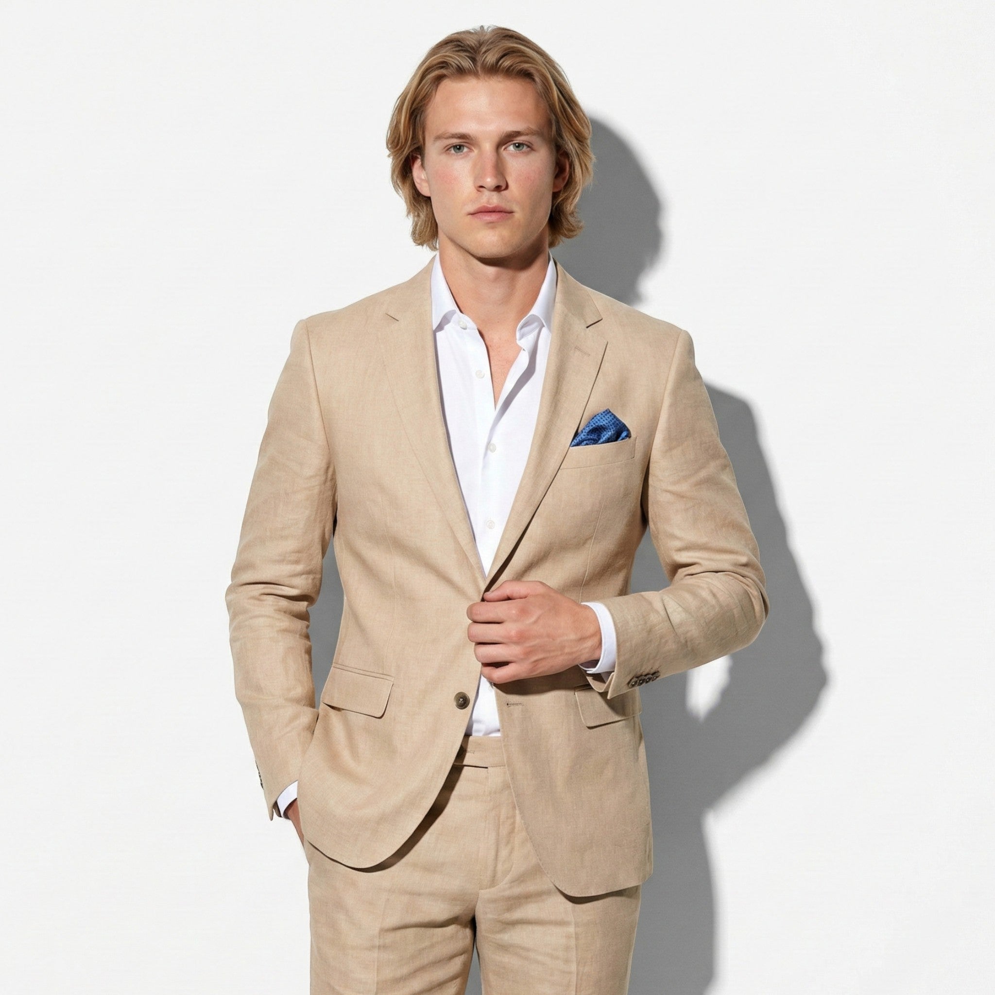 George - Men's Slim Fit Two - Piece Formal Suit - Men's Suite - Beige - Jones & Smith