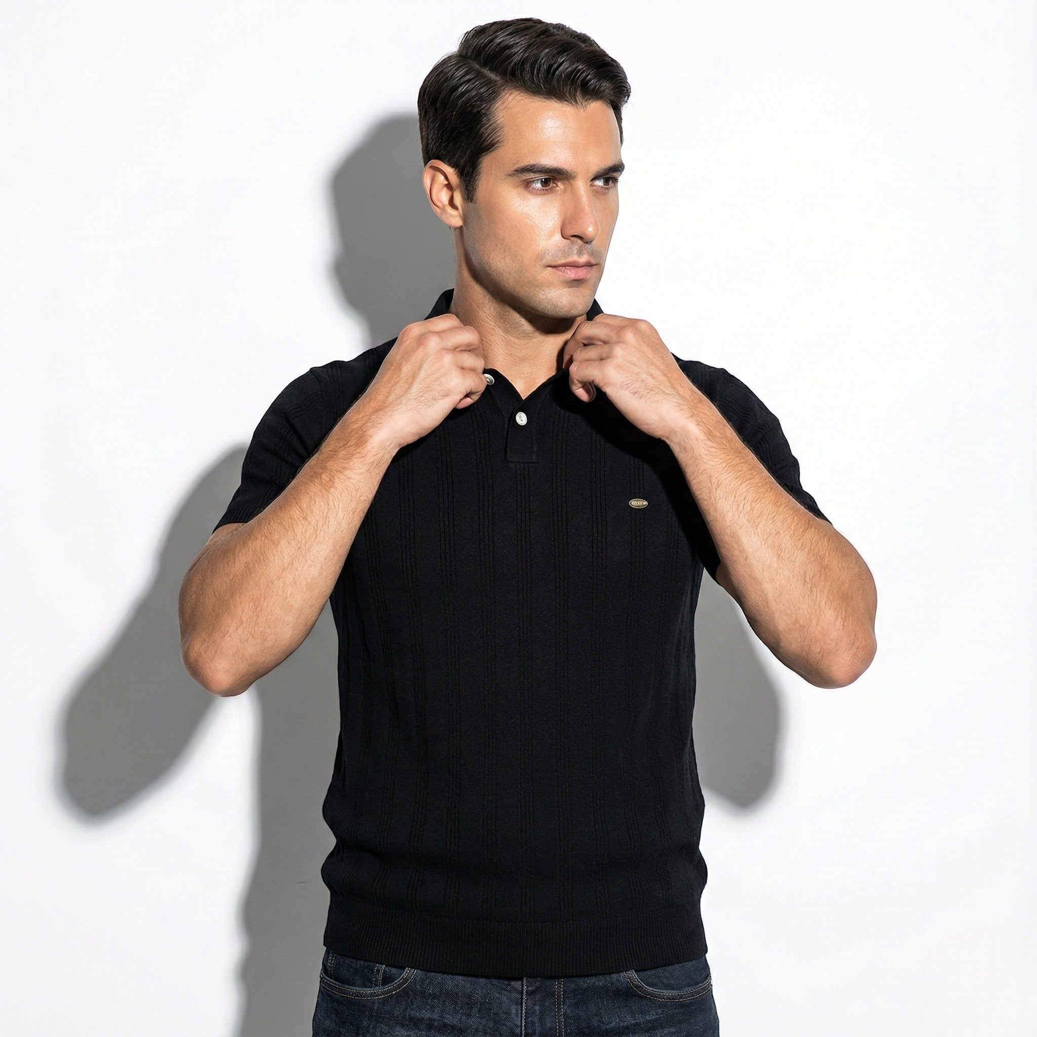 Hugo - Men's Tailored Fit Polo Shirt - Tops, T-shirts & Shirts - Black - Jones & Smith