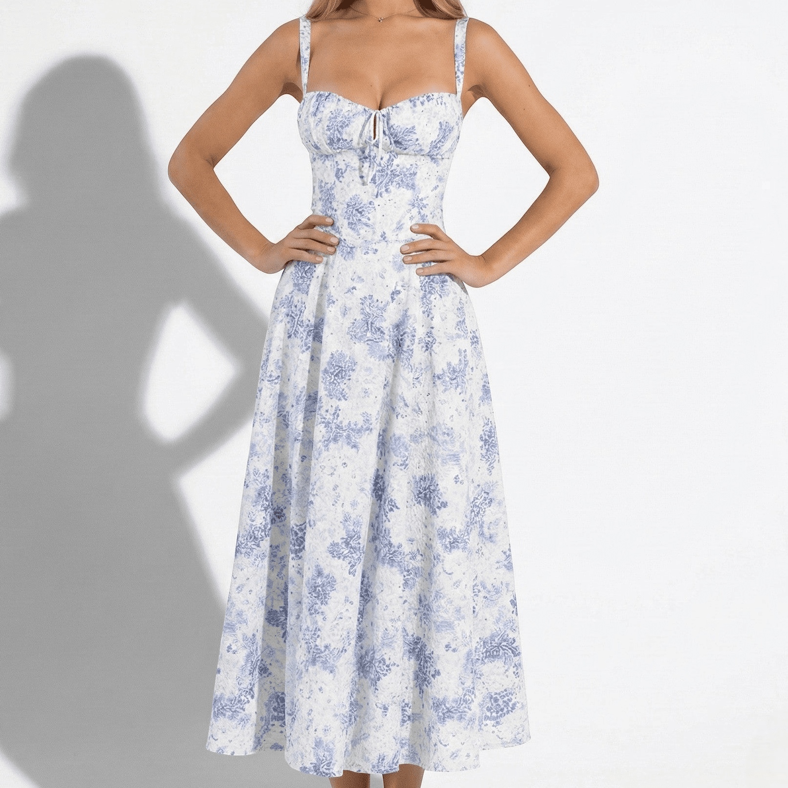 Isla - Women's Flared A - Line Midi Dress - Dresses - Blue - Jones & Smith