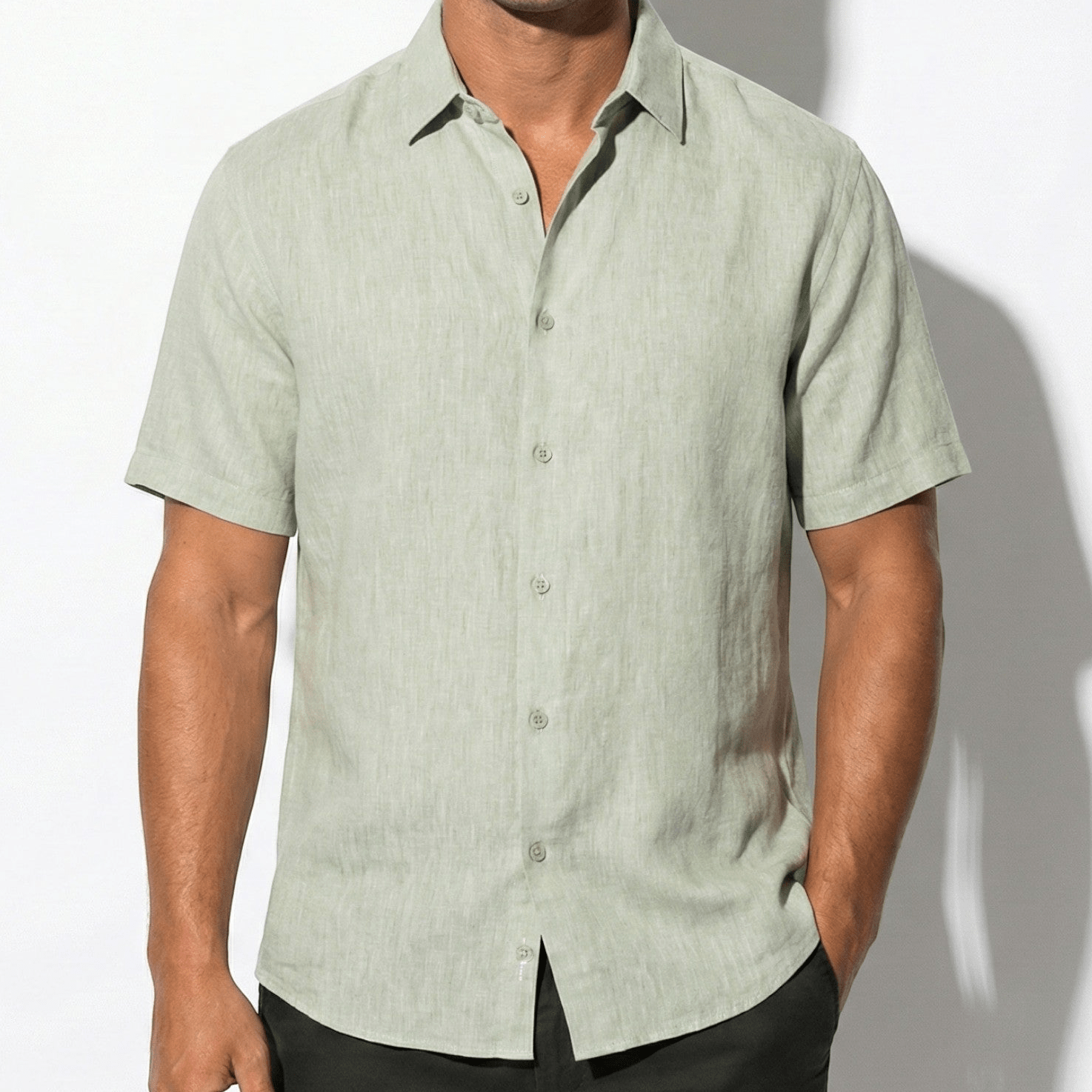 Jack - Men's Short Sleeve Casual Shirt - Shirt - Light Green - Jones & Smith