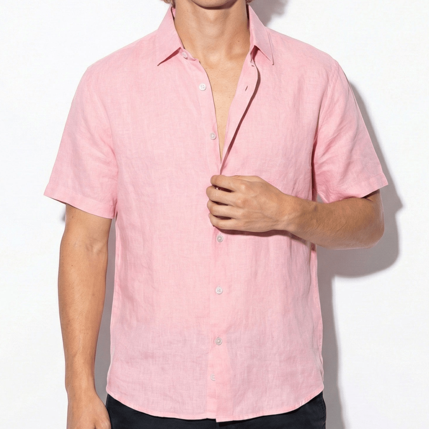 Jack - Men's Short Sleeve Casual Shirt - Shirt - Pink - Jones & Smith