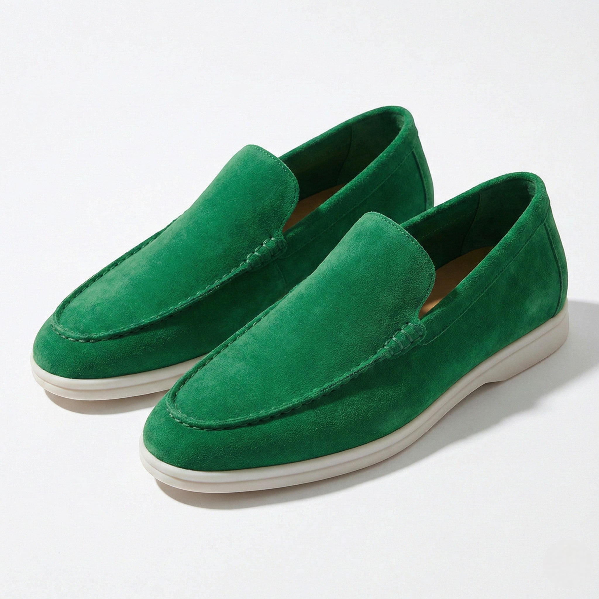 Jacob - Men's Classic Slip - On Loafers with Rubber Sole - Loafers - Beige - Jones & Smith