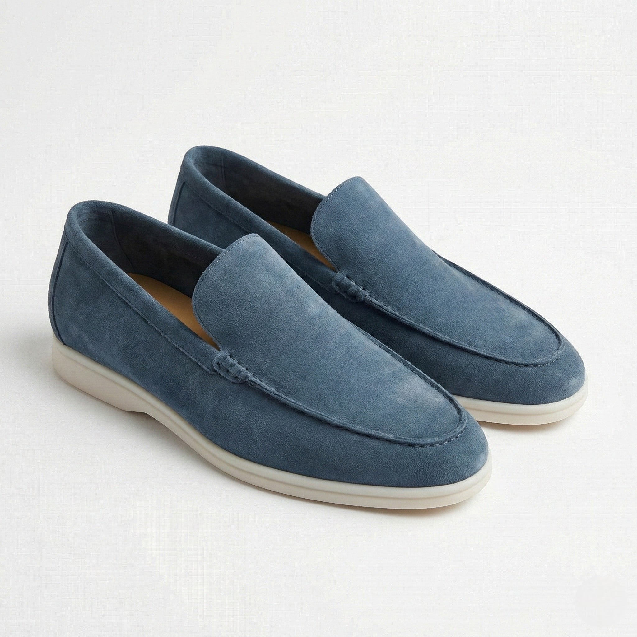 Jacob - Men's Classic Slip - On Loafers with Rubber Sole - Loafers - Light Blue - Jones & Smith