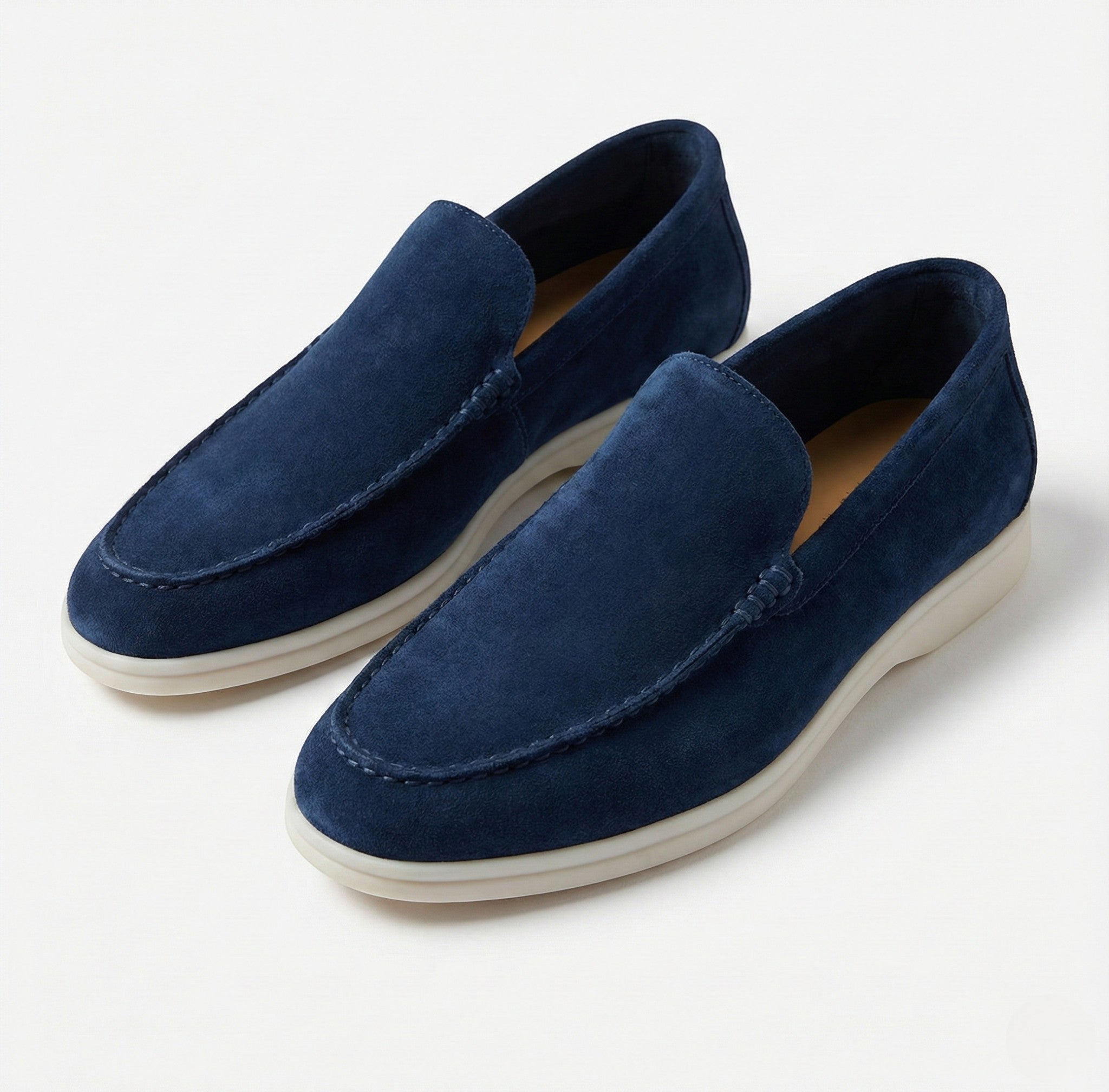 Jacob - Men's Classic Slip - On Loafers with Rubber Sole - Loafers - Navy Blue - Jones & Smith