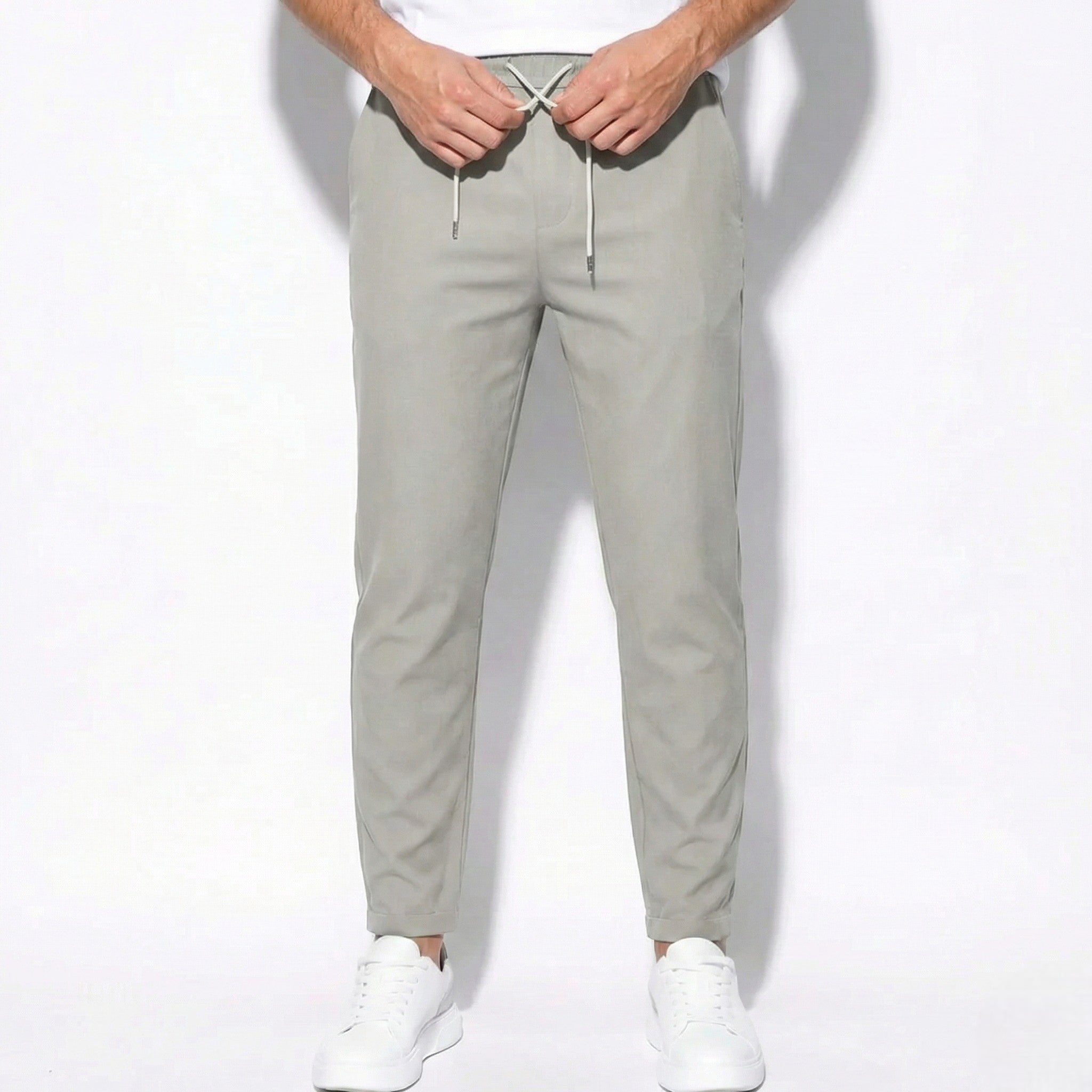 James - Men's Tailored Stretch Trousers with Flexible Fit - Trouser - Grey - Jones & Smith