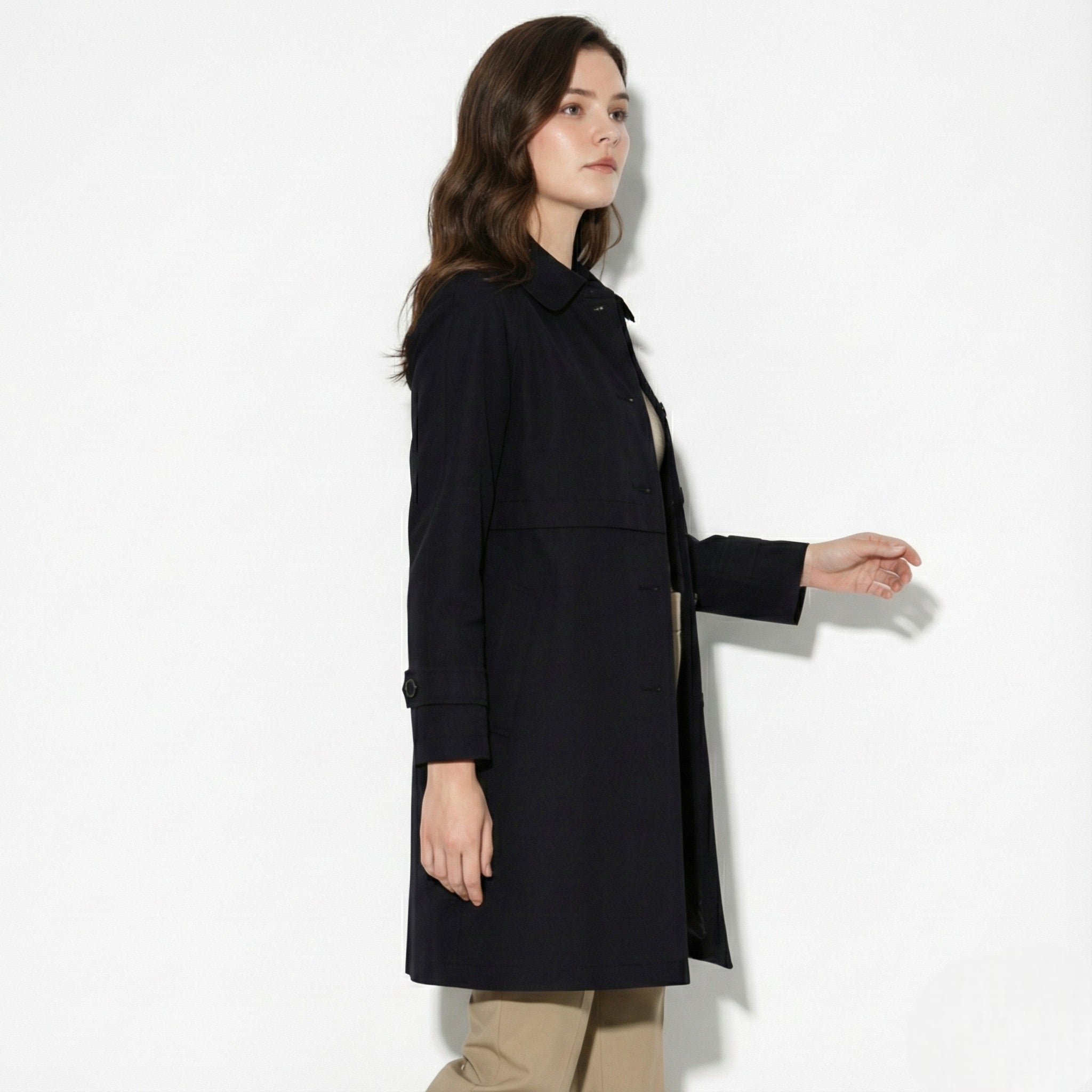 Jasmine - Women's Lightweight Trench Coat - Outerwear - Black - Jones & Smith