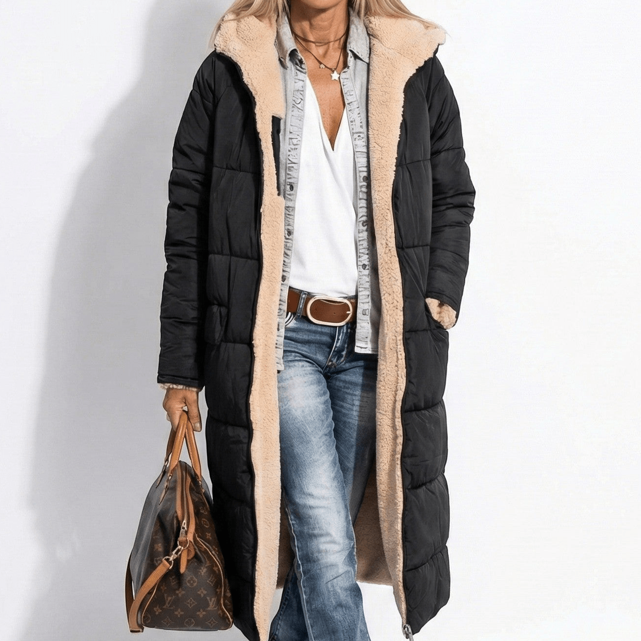 Kaela – Women's Quilted Coat for Cold Weather - Winter coat - Black - Jones & Smith