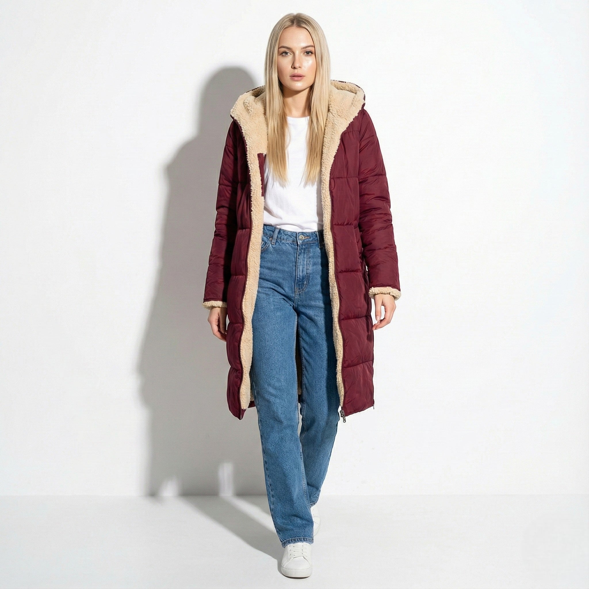 Kaela – Women's Quilted Coat for Cold Weather - Winter coat - Red - Jones & Smith