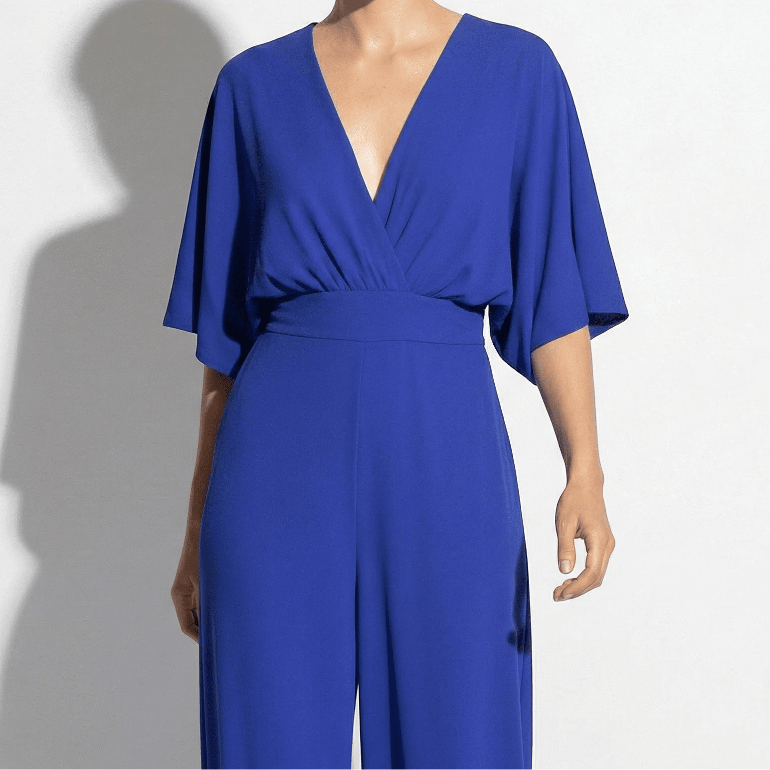 Lena - Women's V - neck Wrap Style Wide - Leg Jumpsuit - Jumpsuits - Blue - Jones & Smith