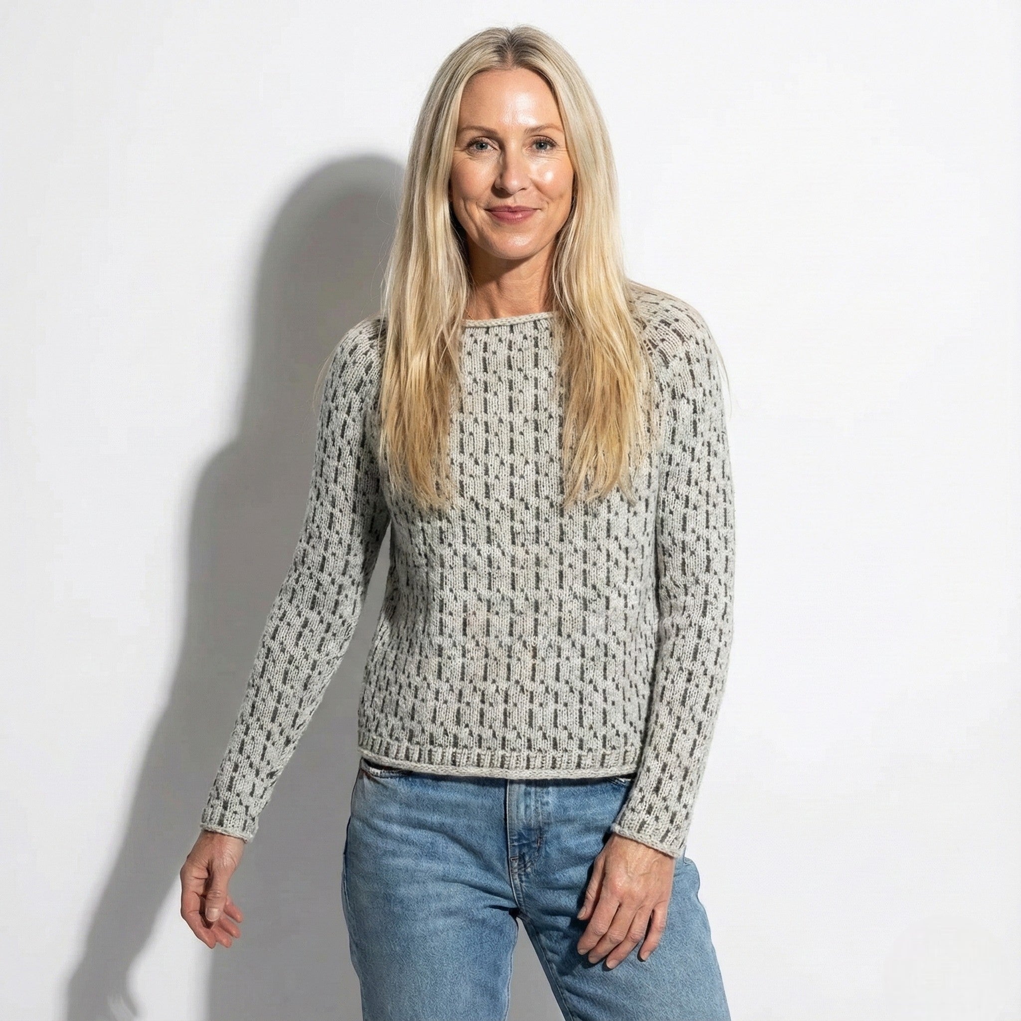 Lenia – Women’s Wool Jumper with Boat Neck - Sweater - Grey - Jones & Smith
