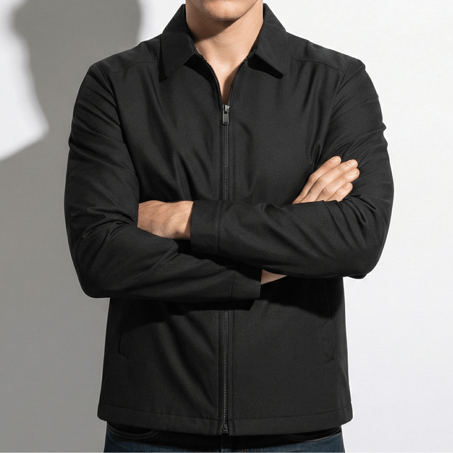 Leo - Men's Relaxed Fit Casual Spring Jacket - Men Jackets - Black - Jones & Smith