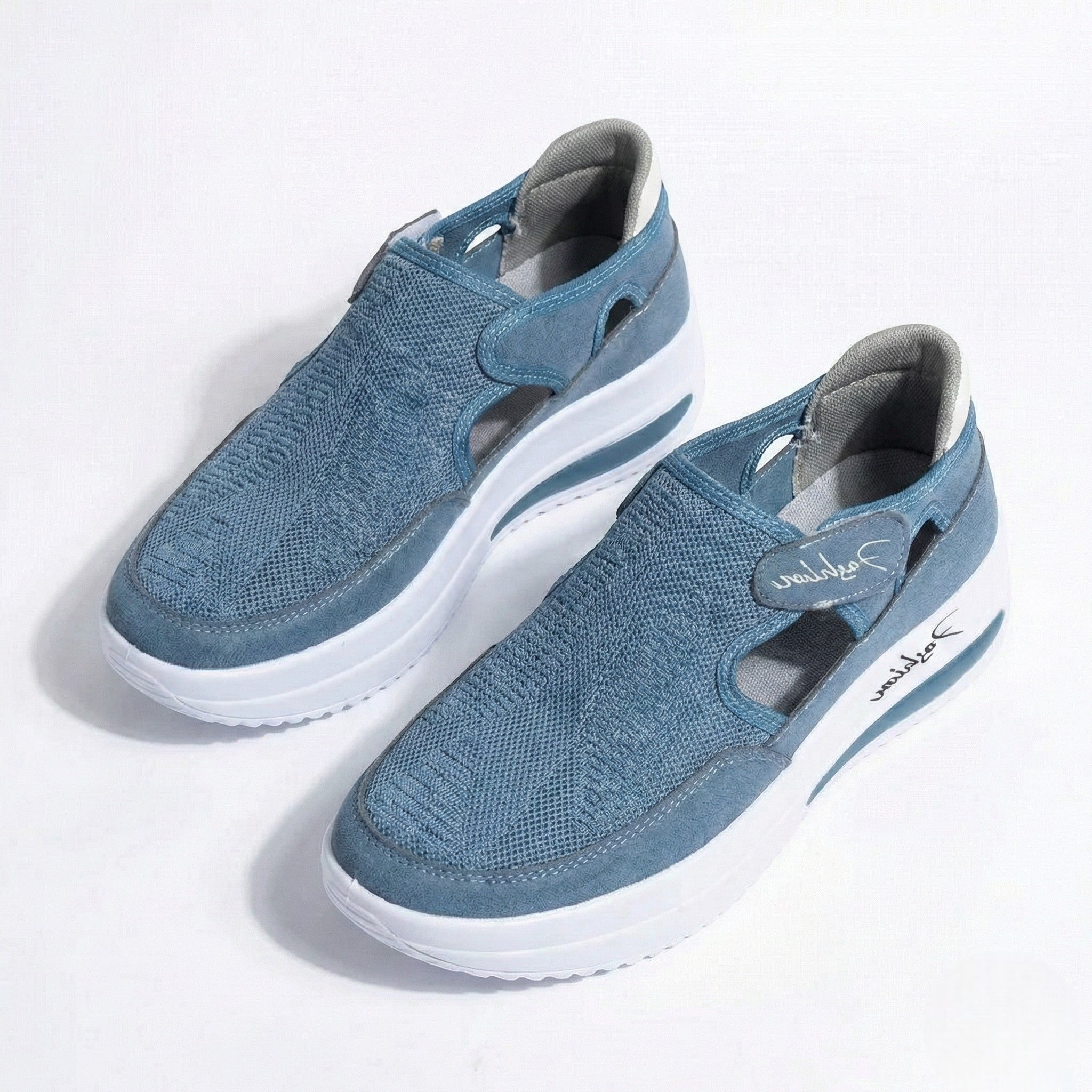 Lily - Women’s Breathable Cut - Out Walking Trainers - Shoes - Blue - Jones & Smith