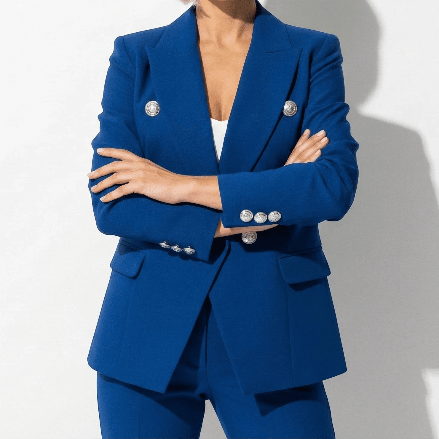 Lily - Women's Double - Breasted Suit Set - 2 - Piece Sets - Blue - Jones & Smith