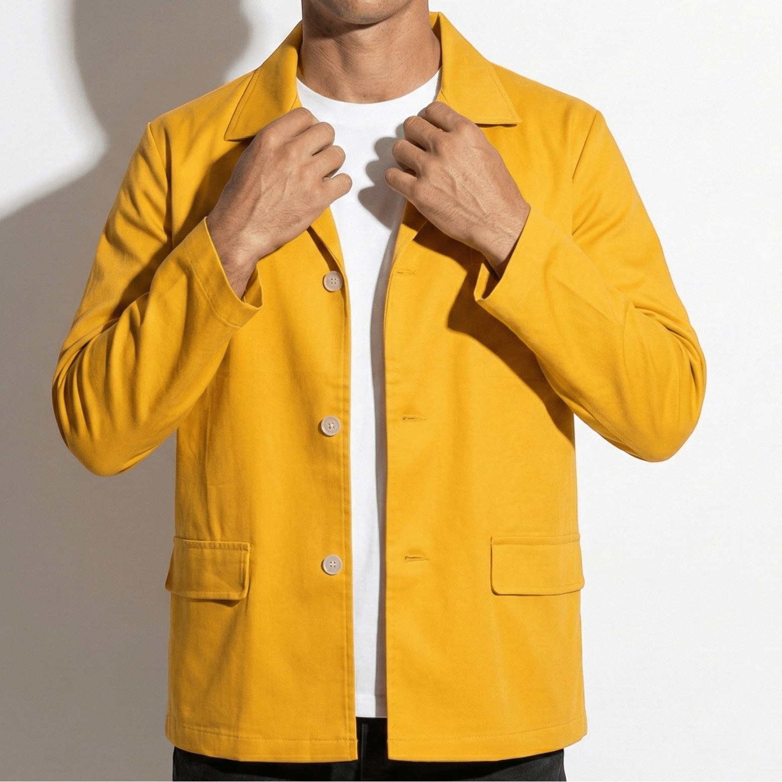 Lucas - Men's Lightweight Jacket with Pockets - Jackets - Yellow - Jones & Smith