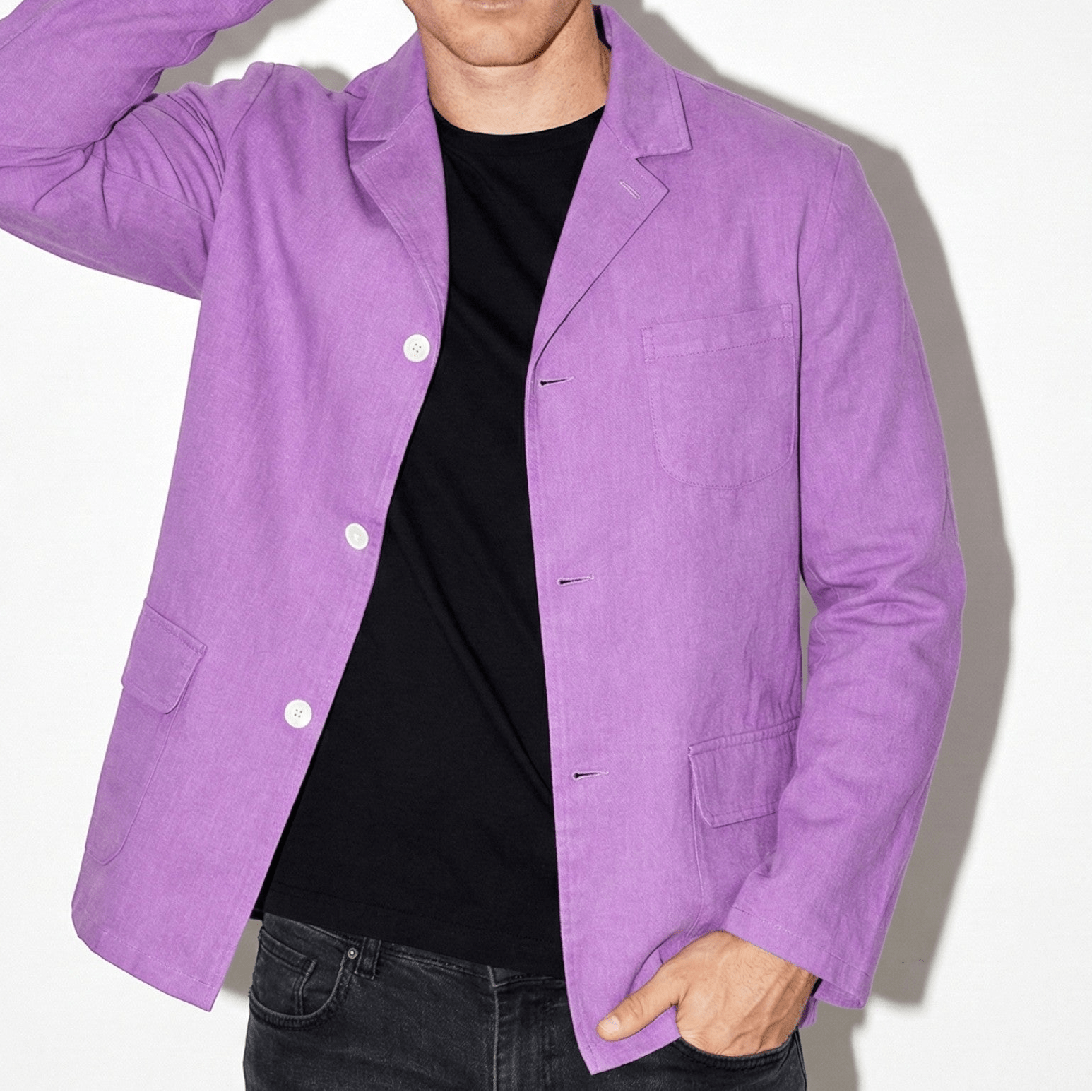 Lucas - Men's Lightweight Jacket with Pockets - Jackets - Purple - Jones & Smith