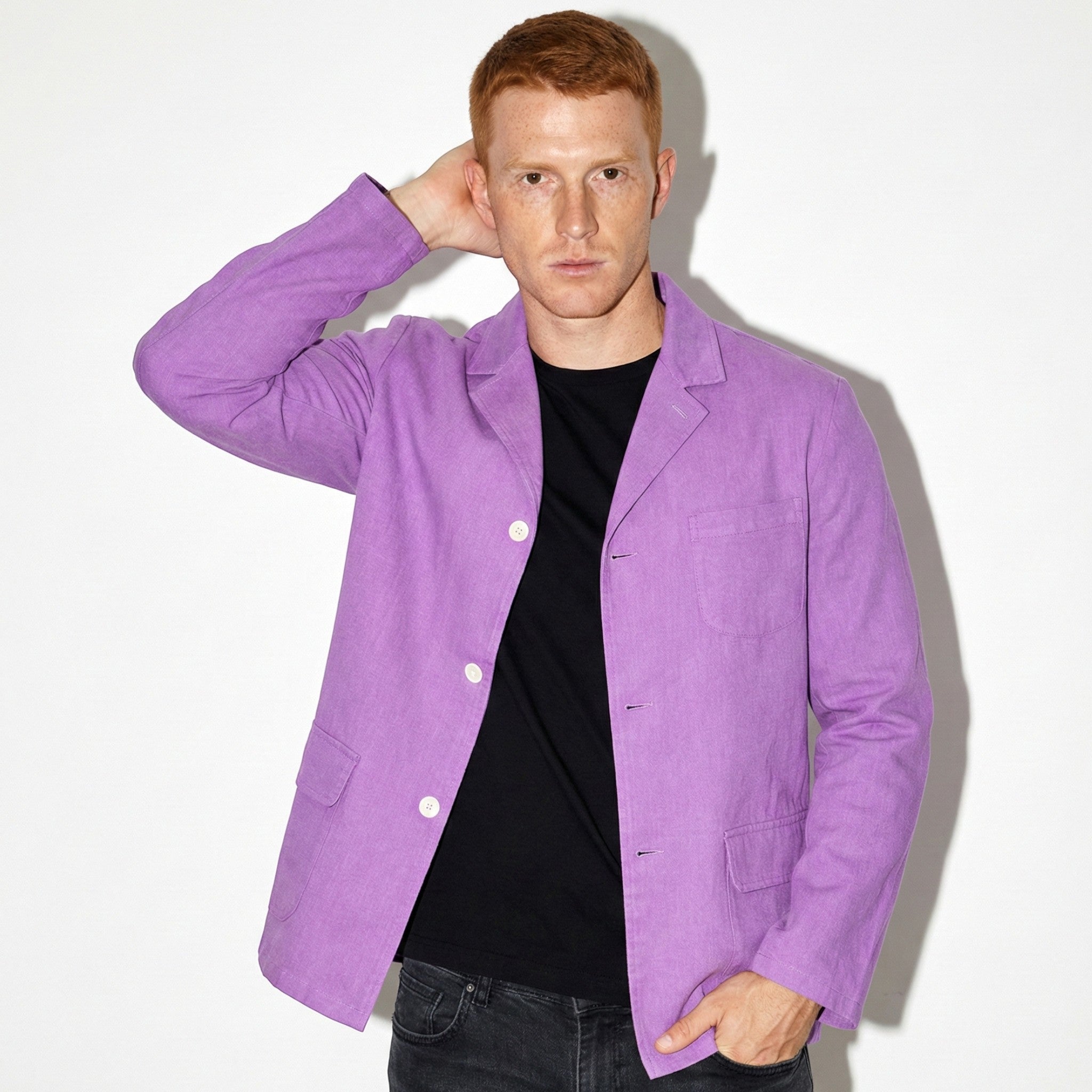 Lucas - Men's Lightweight Jacket with Pockets - Jackets - Purple - Jones & Smith