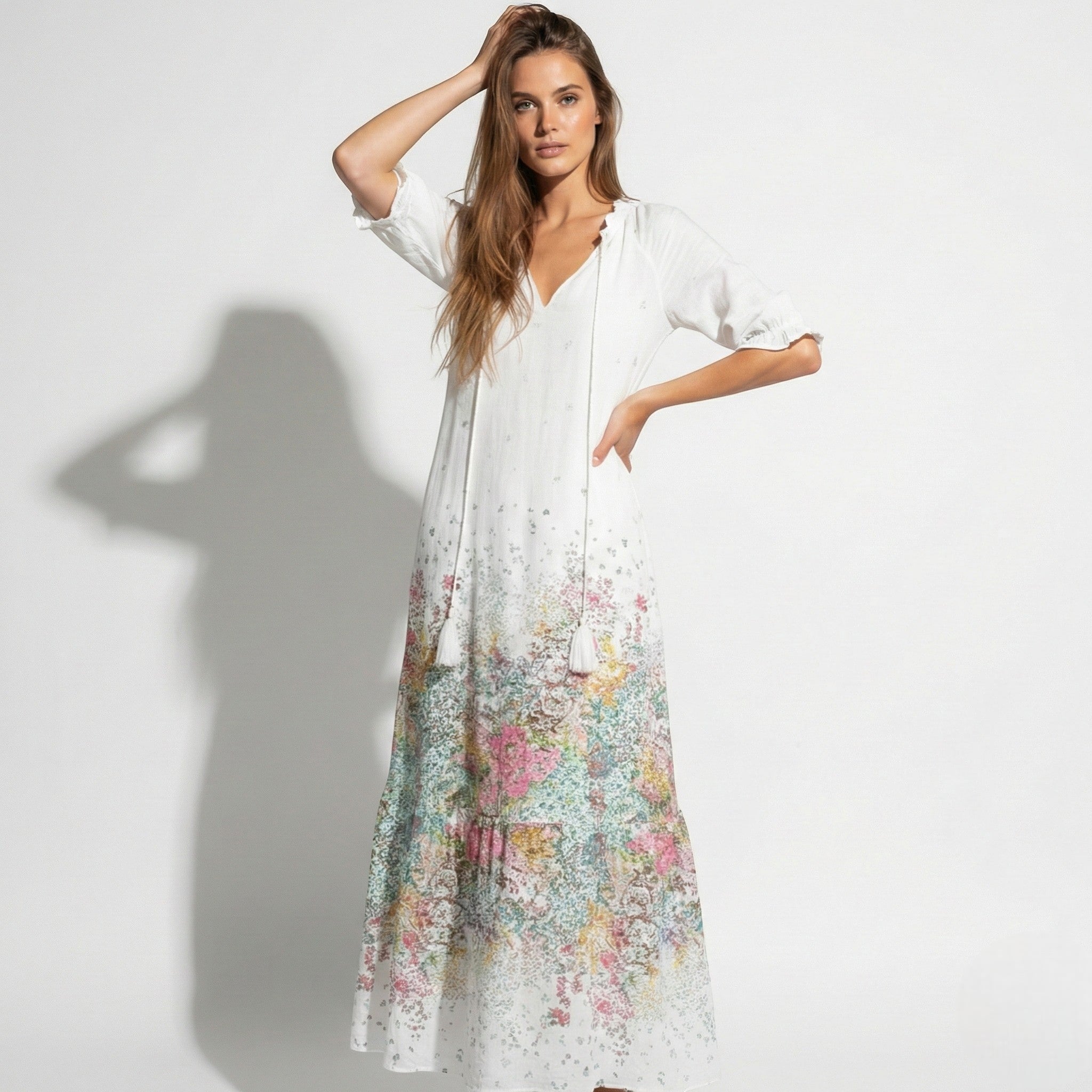 Lucy - Women's Bohemian Maxi Dress with Loose Summer Fit - Dresses - Style 3 - Jones & Smith