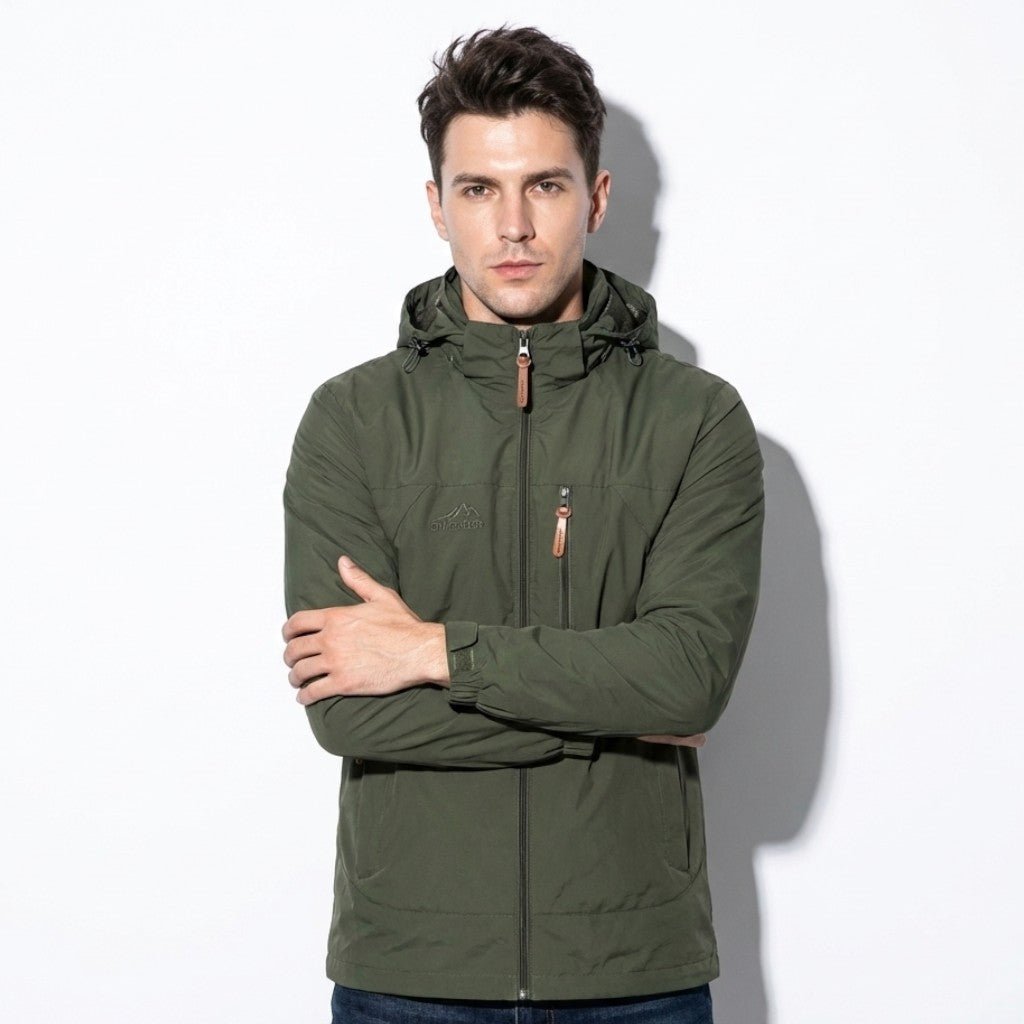 Luke - Water - repellent Hooded Jacket with Multiple Pockets - Jackets & Coats - Light Green - Jones & Smith