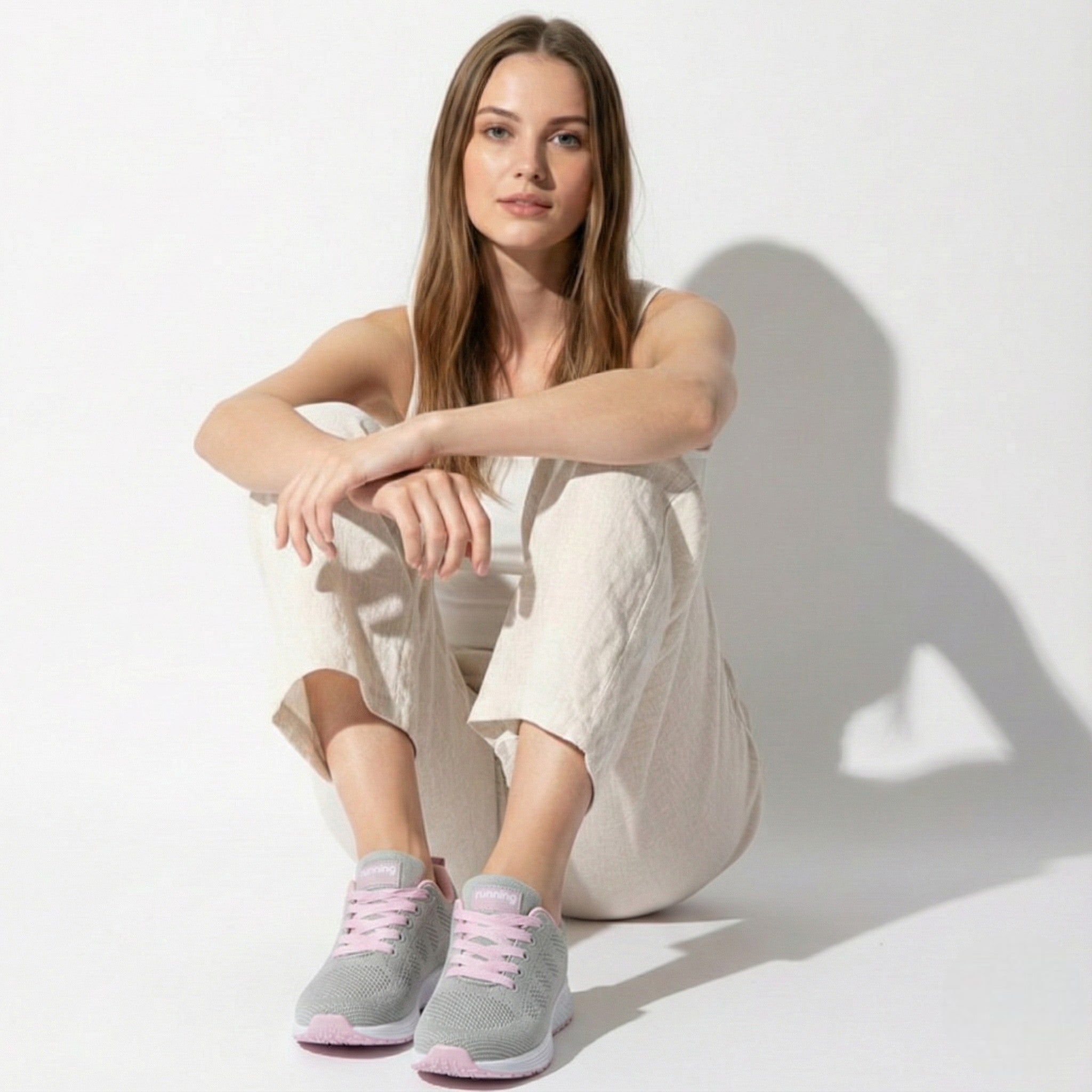 Lydia - Women’s Lightweight Orthopaedic Walking Shoes - Shoes - Light Grey - Jones & Smith