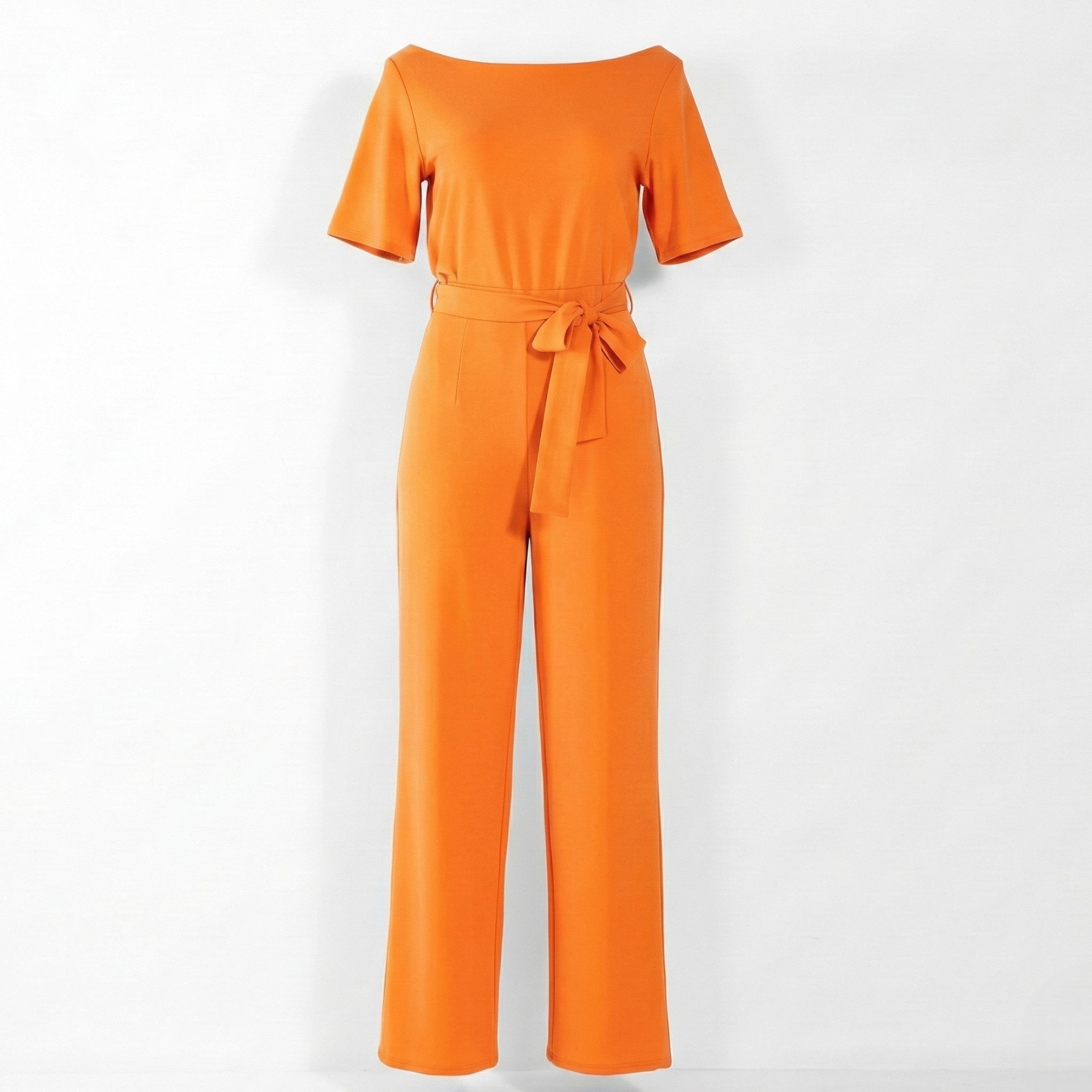 Maisie - Women’s Short - Sleeve High - Waist Jumpsuit - Sets - Orange - Jones & Smith