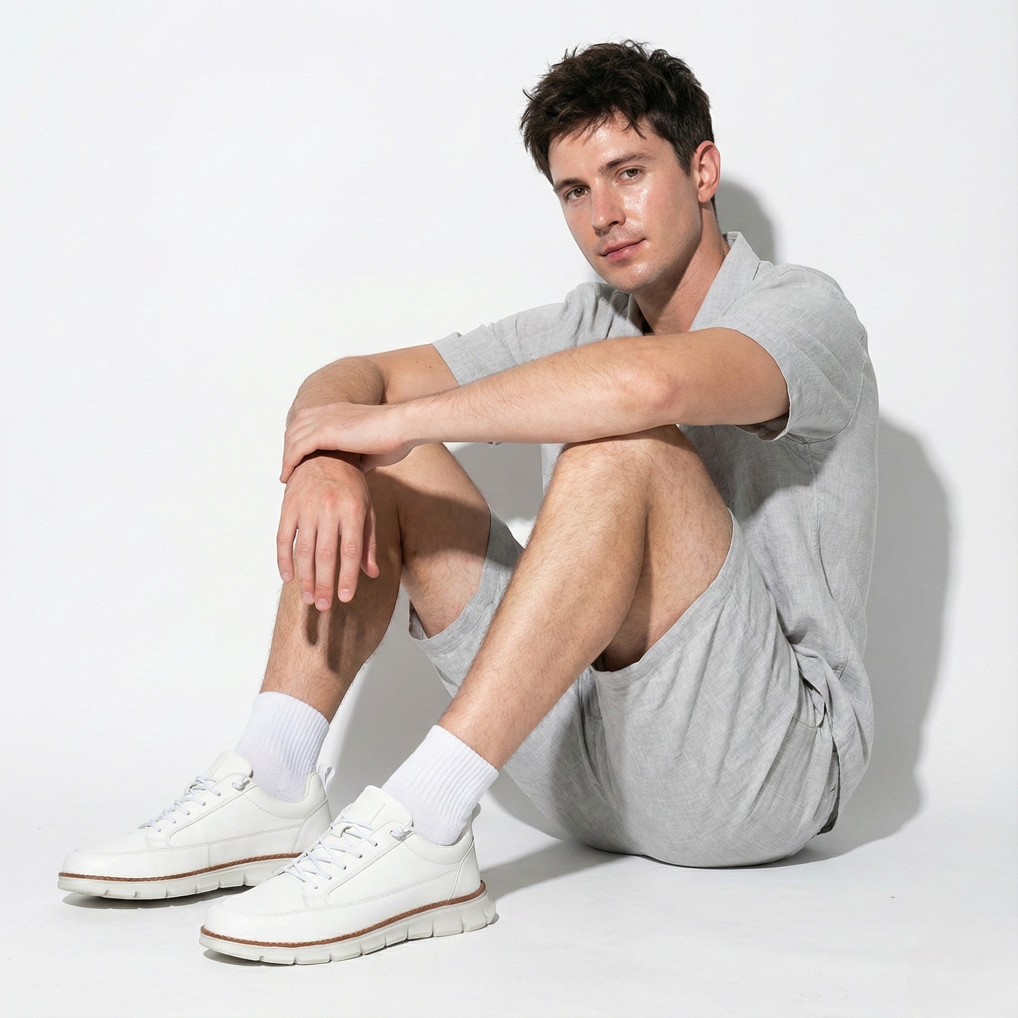 Mark - Men’s Leather Sneakers - Shoes - White - Jones & Smith