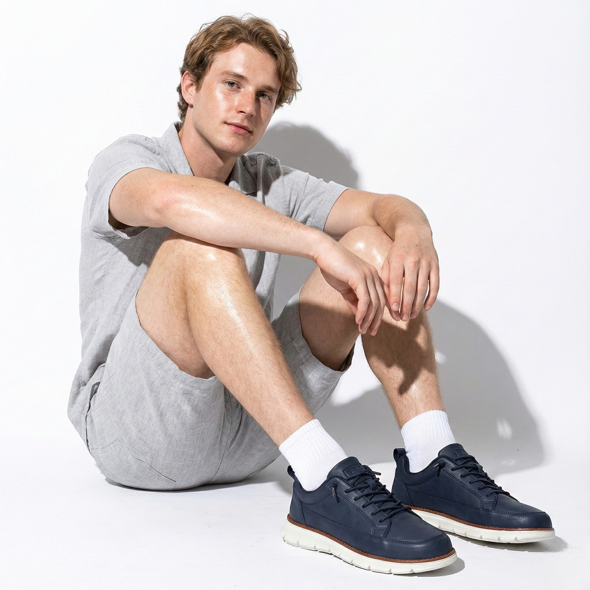 Mark - Men’s Leather Sneakers - Shoes - Blue - Jones & Smith