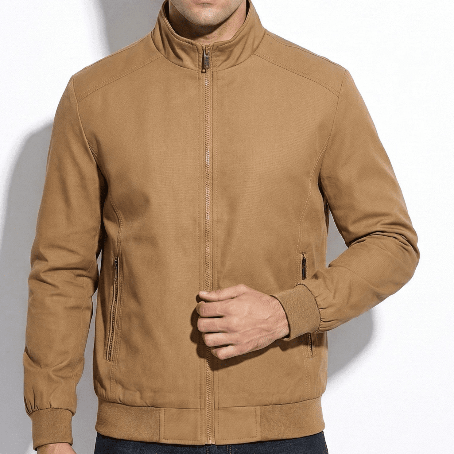 Mark - Men's Lightweight Windbreaker Jacket - Jackets & Coats - Khaki - Jones & Smith