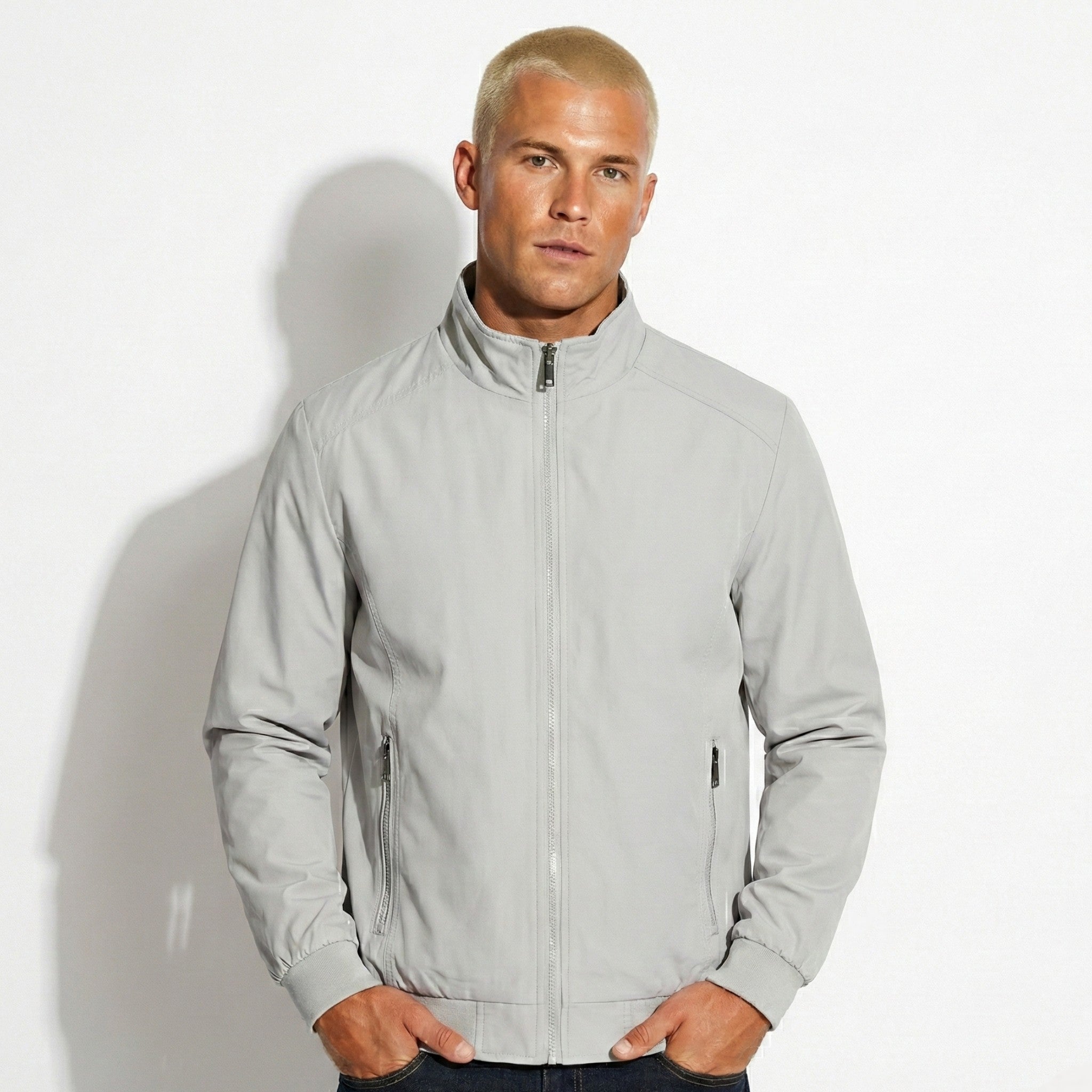 Mark - Men's Lightweight Windbreaker Jacket - Jackets & Coats - Grey - Jones & Smith