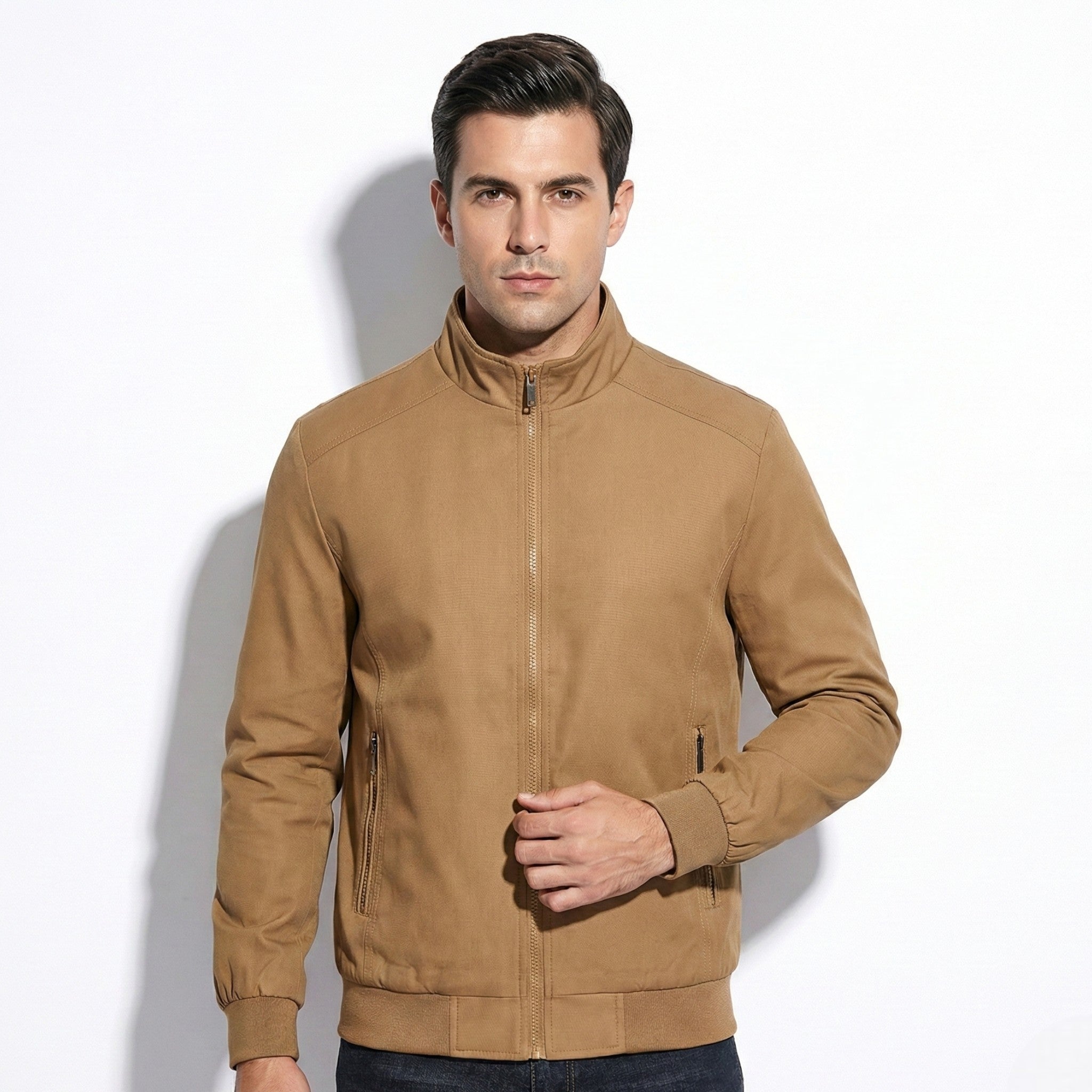 Mark - Men's Lightweight Windbreaker Jacket - Jackets & Coats - Khaki - Jones & Smith