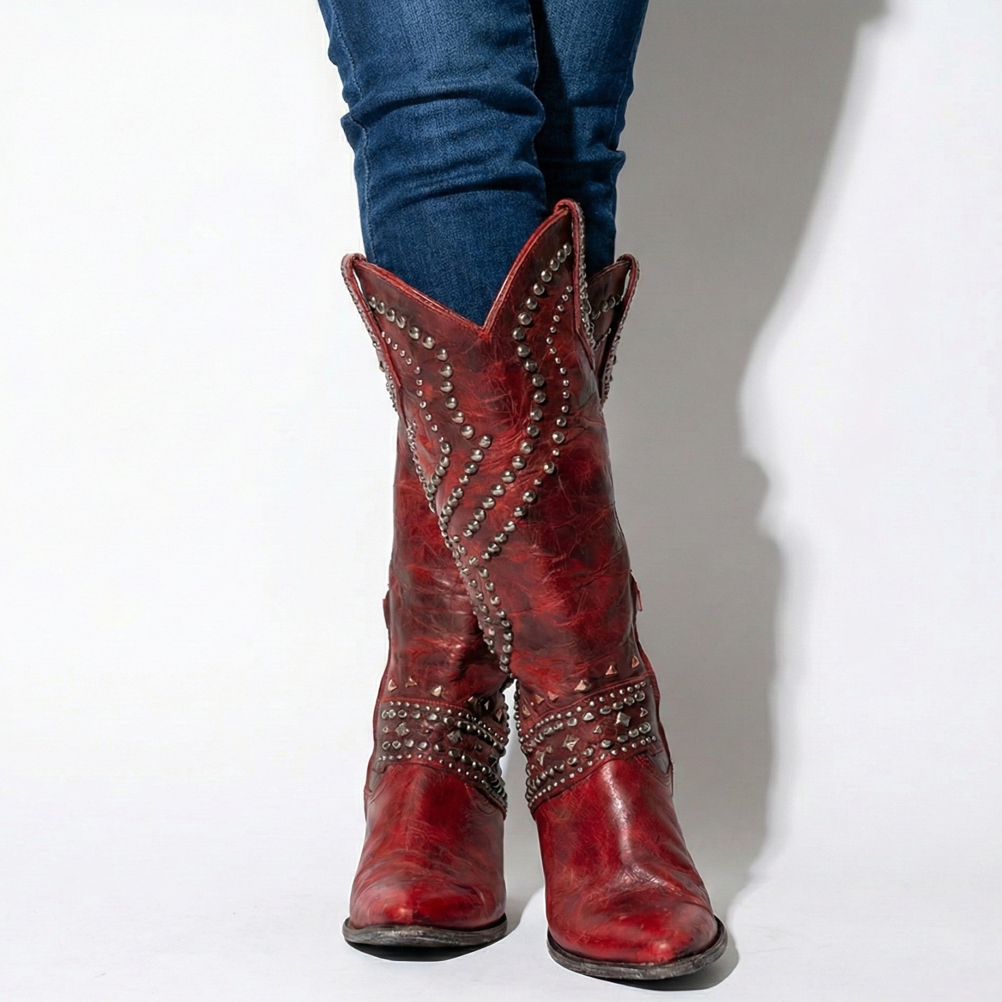 Mary - Women's Western Knee - High Boots - Boots - Black - Jones & Smith