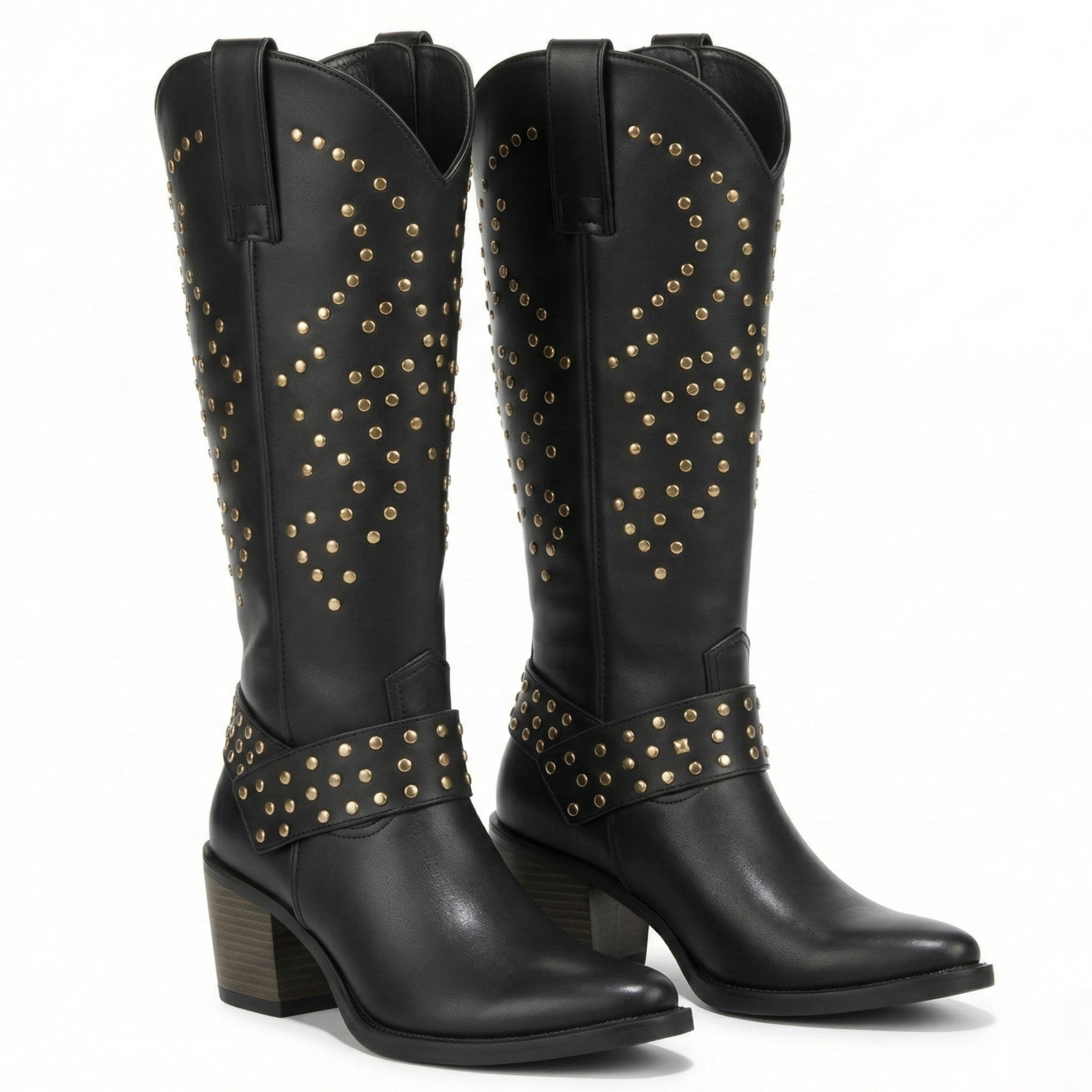 Mary - Women's Western Knee - High Boots - Boots - Black - Jones & Smith