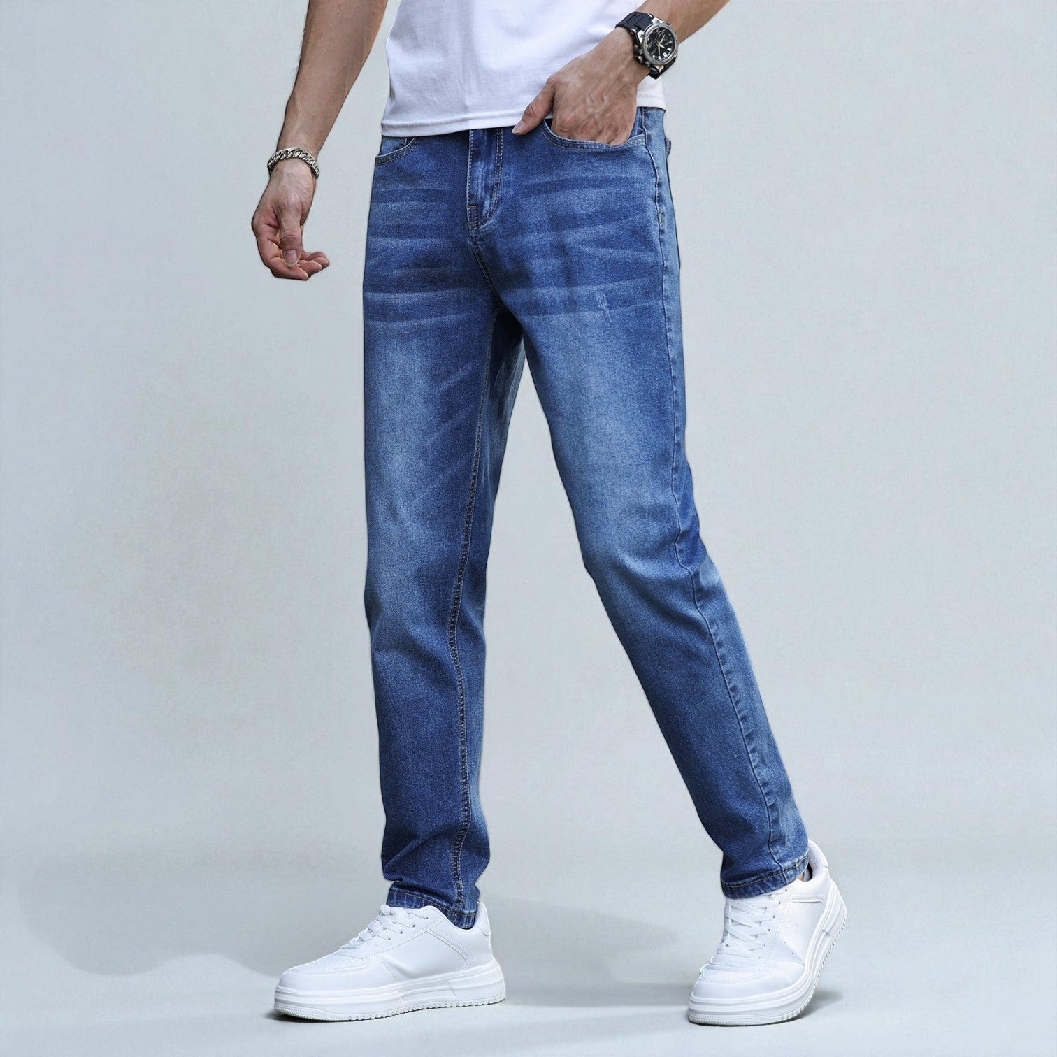 Mateo – Men's Cotton Jeans - Jeans Pants - Blue - Jones & Smith
