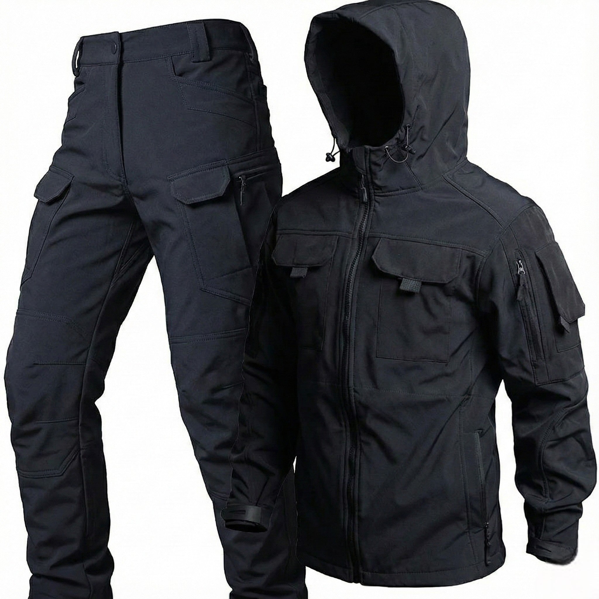 Matthew - Men's Durable Windproof & Waterproof Outdoor Set - Sets - Black - Jones & Smith