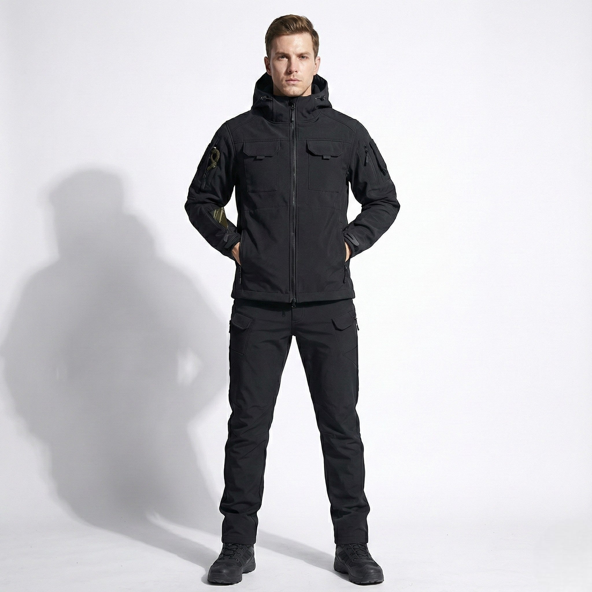 Matthew - Men's Durable Windproof & Waterproof Outdoor Set - Sets - Black - Jones & Smith