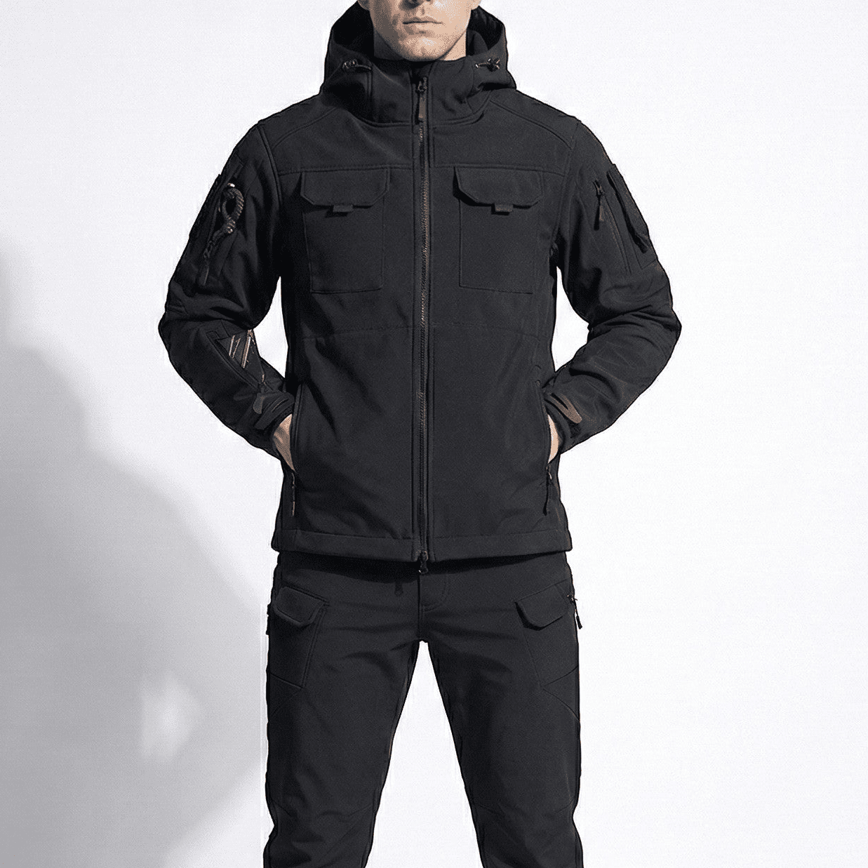 Matthew - Men's Durable Windproof & Waterproof Outdoor Set - Sets - Black - Jones & Smith