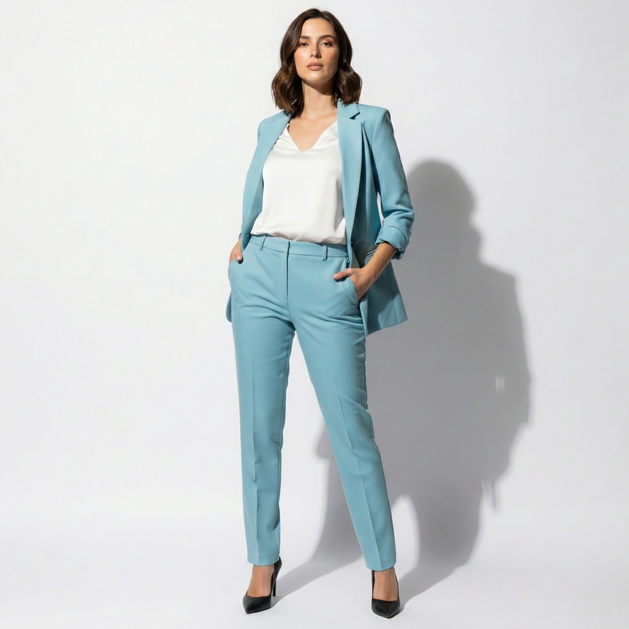 Megan - Women's Formal & Casual Blazer and Trouser Set - Sets - Blue - Jones & Smith